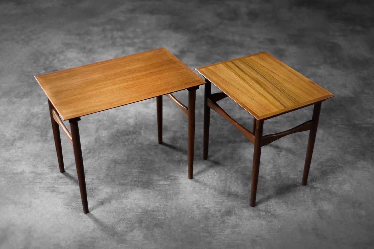 Vintage Mid-Century Danish Modern Brown Teak Nesting Tables, 1960, Set of 2 In condizioni buone in vendita a Warszawa, Mazowieckie