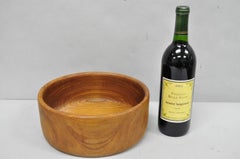 Vintage Mid Century Danish Modern Carved Teak Wood Salad Fruit Bowl (A)