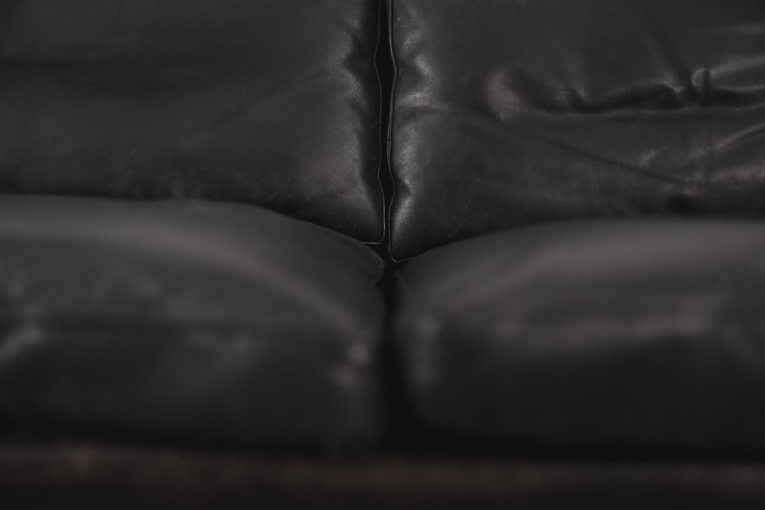 Mid-20th Century Vintage Mid-Century Danish Modern Leather&Rosewood 3-Seat Sofa by Kurt Østervig For Sale