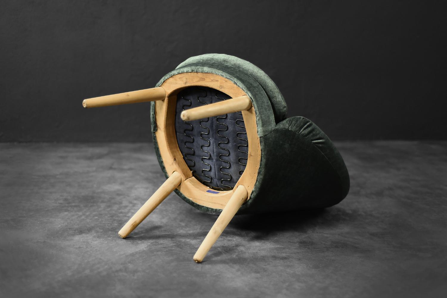 Danois Fauteuil d'appoint Model No 301 en chêne et tissu, Vintage Mid-Century Danish Modern, 1950s en vente