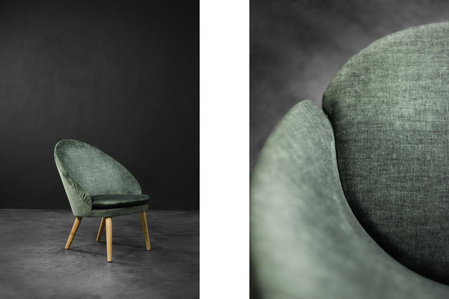 Fauteuil d'appoint Model No 301 en chêne et tissu, Vintage Mid-Century Danish Modern, 1950s Bon état - En vente à Warszawa, Mazowieckie
