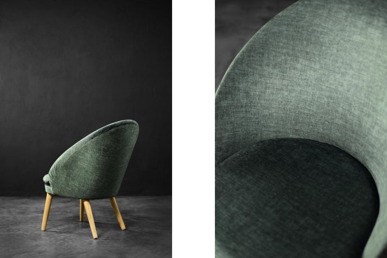 Milieu du XXe siècle Fauteuil d'appoint Model No 301 en chêne et tissu, Vintage Mid-Century Danish Modern, 1950s en vente