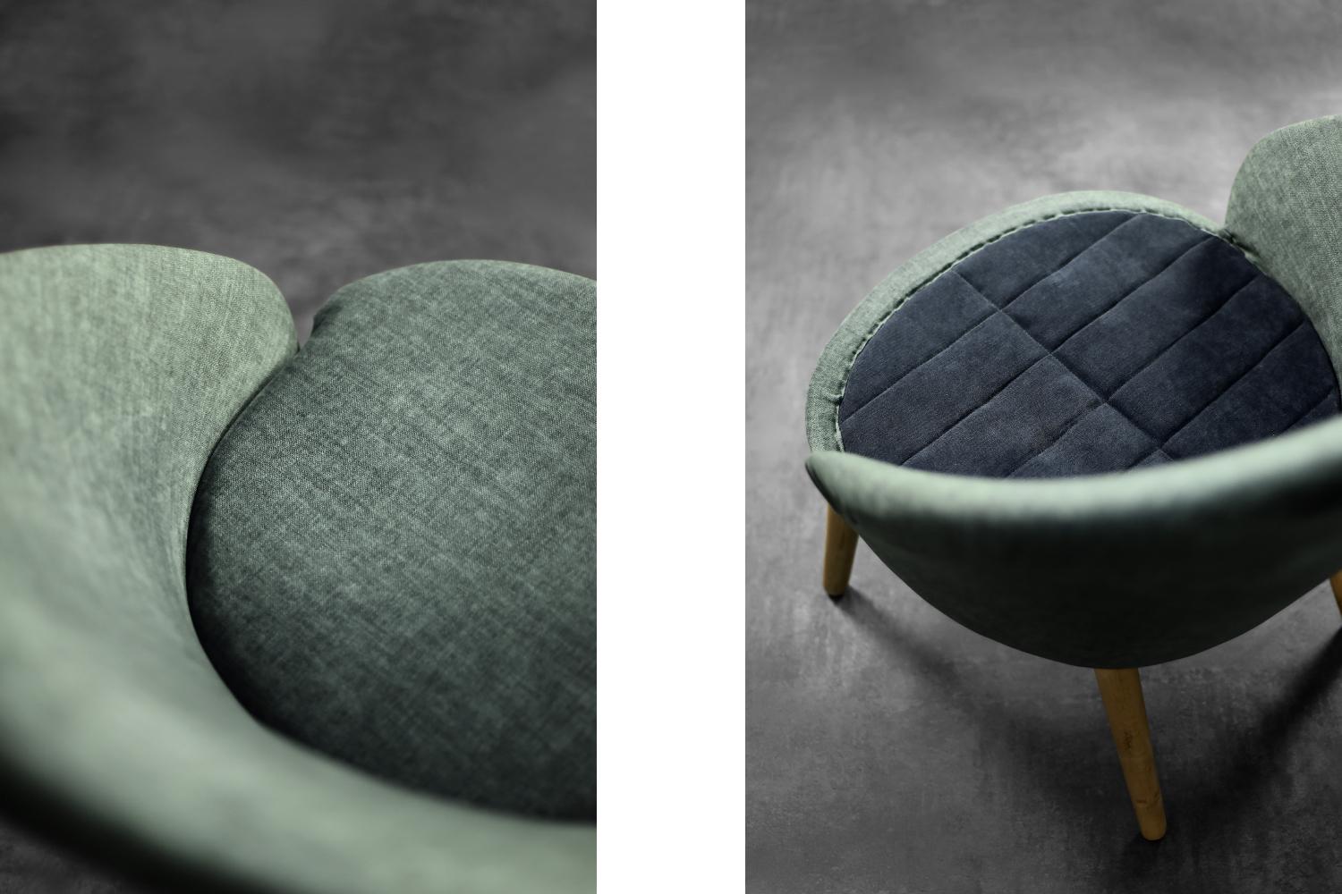 Tissu Fauteuil d'appoint Model No 301 en chêne et tissu, Vintage Mid-Century Danish Modern, 1950s en vente