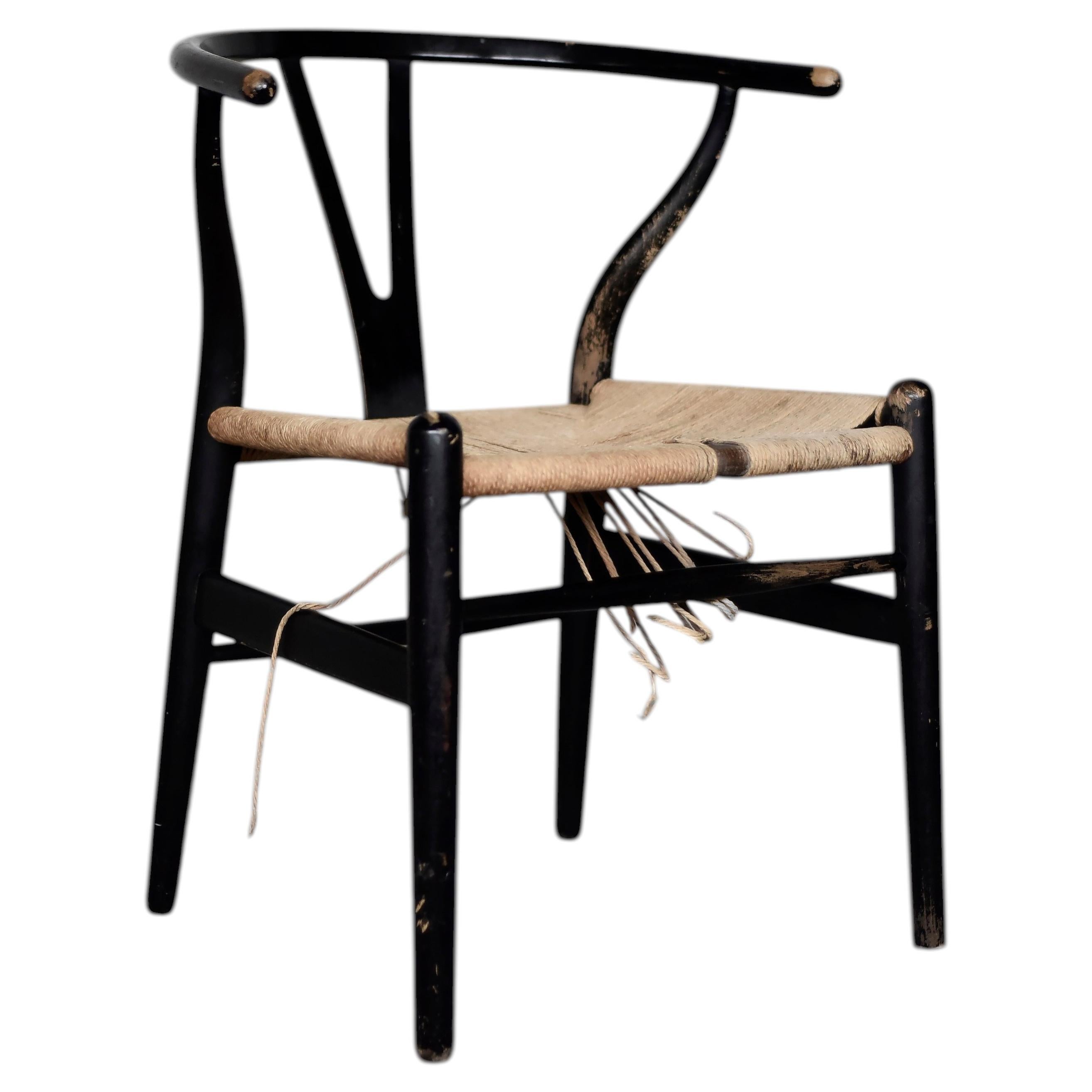 Vintage Mid-Century Danish Modern Oak CH24 Wishbone Chair by Hans J. Wegner For Sale