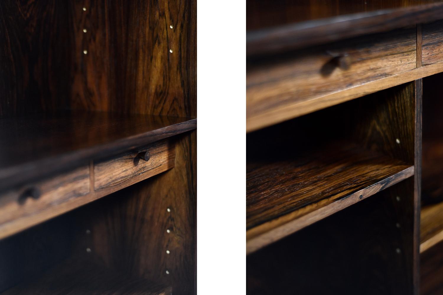 Librería vintage de palisandro con barra, moderna danesa de mediados de siglo, de Erik Brouer en venta 6
