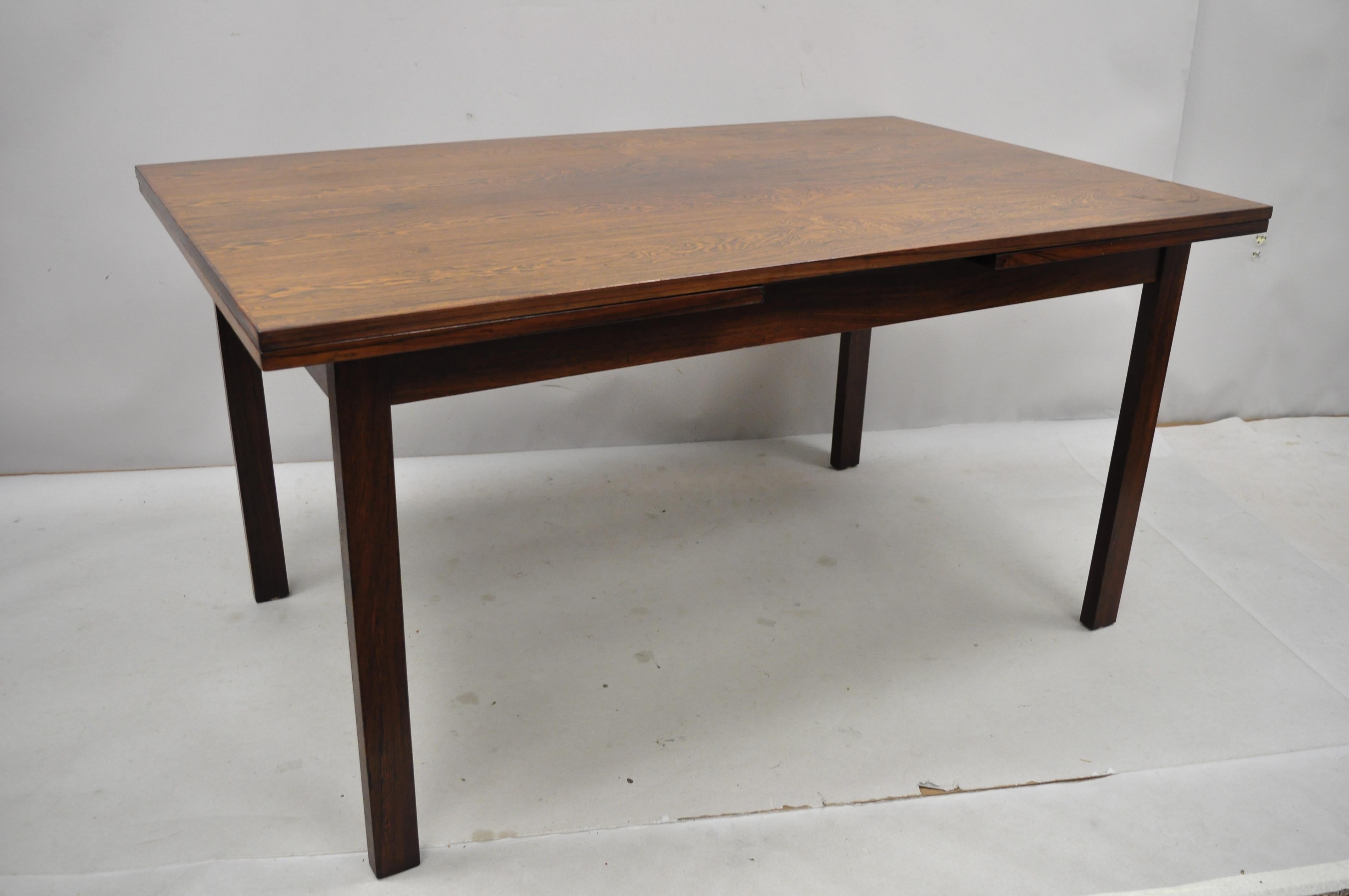 Vintage Midcentury Danish Modern Rosewood Draw Leaf Extension Dining Table 6