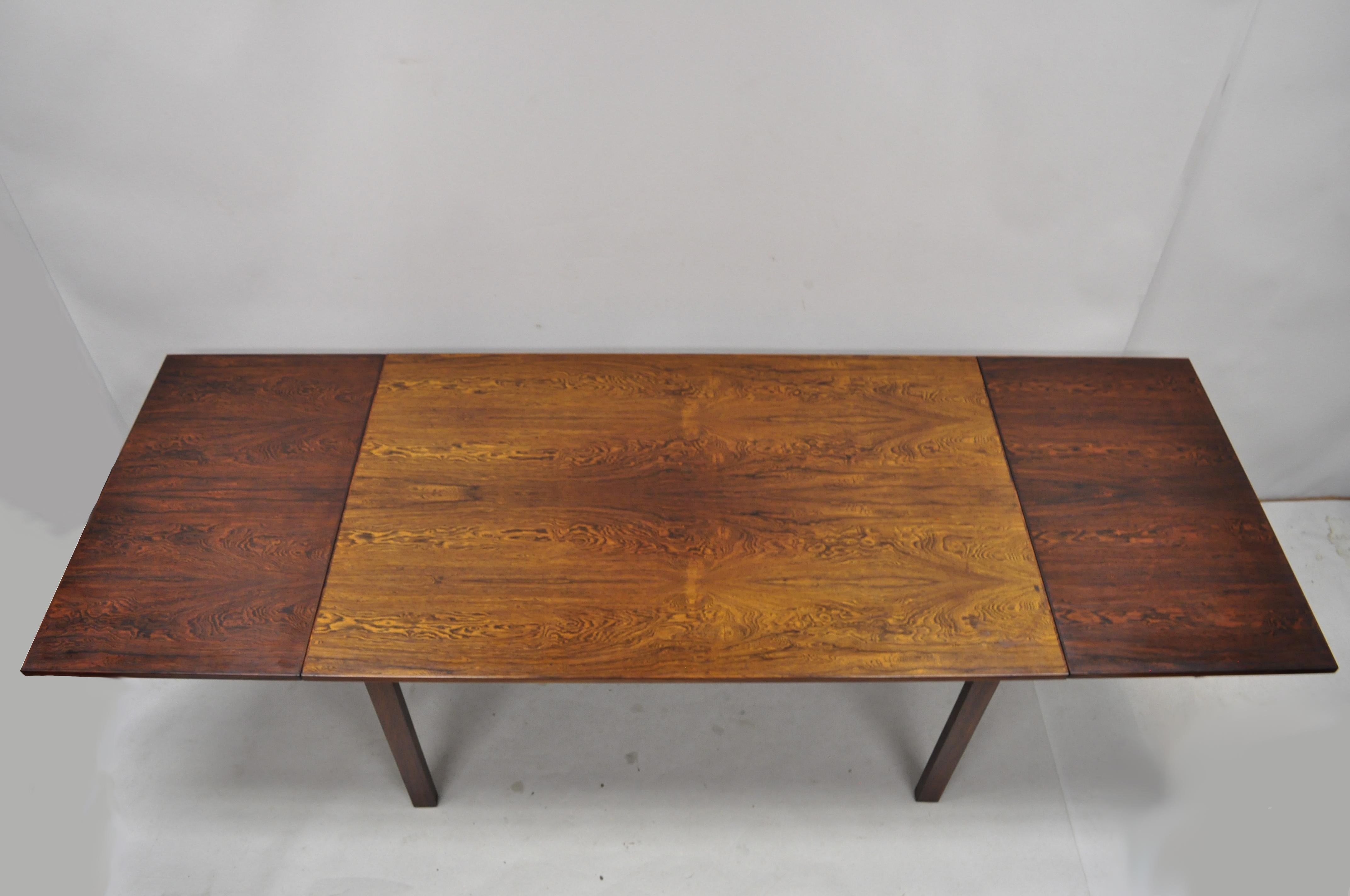 Mid-Century Modern Vintage Midcentury Danish Modern Rosewood Draw Leaf Extension Dining Table