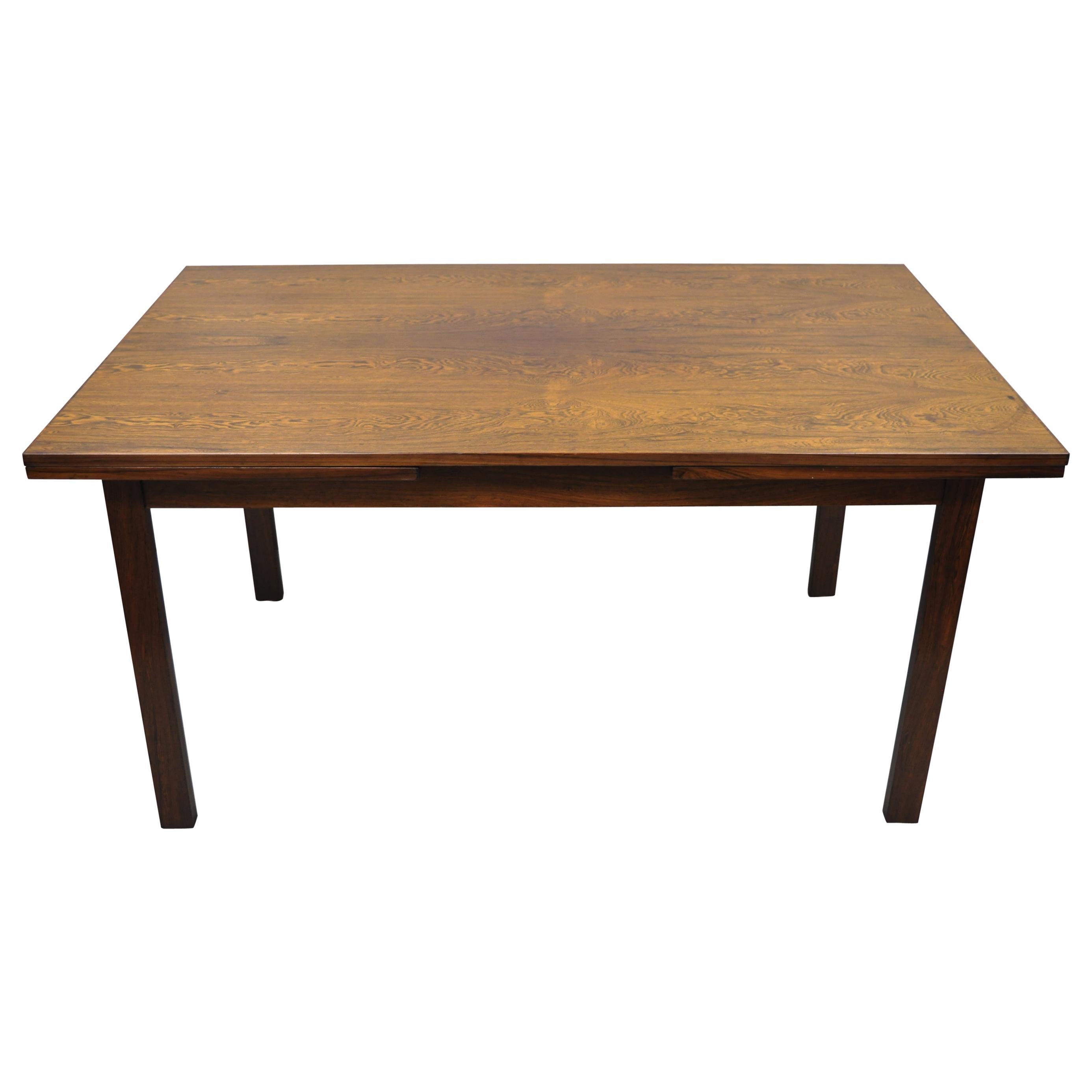 Vintage Midcentury Danish Modern Rosewood Draw Leaf Extension Dining Table