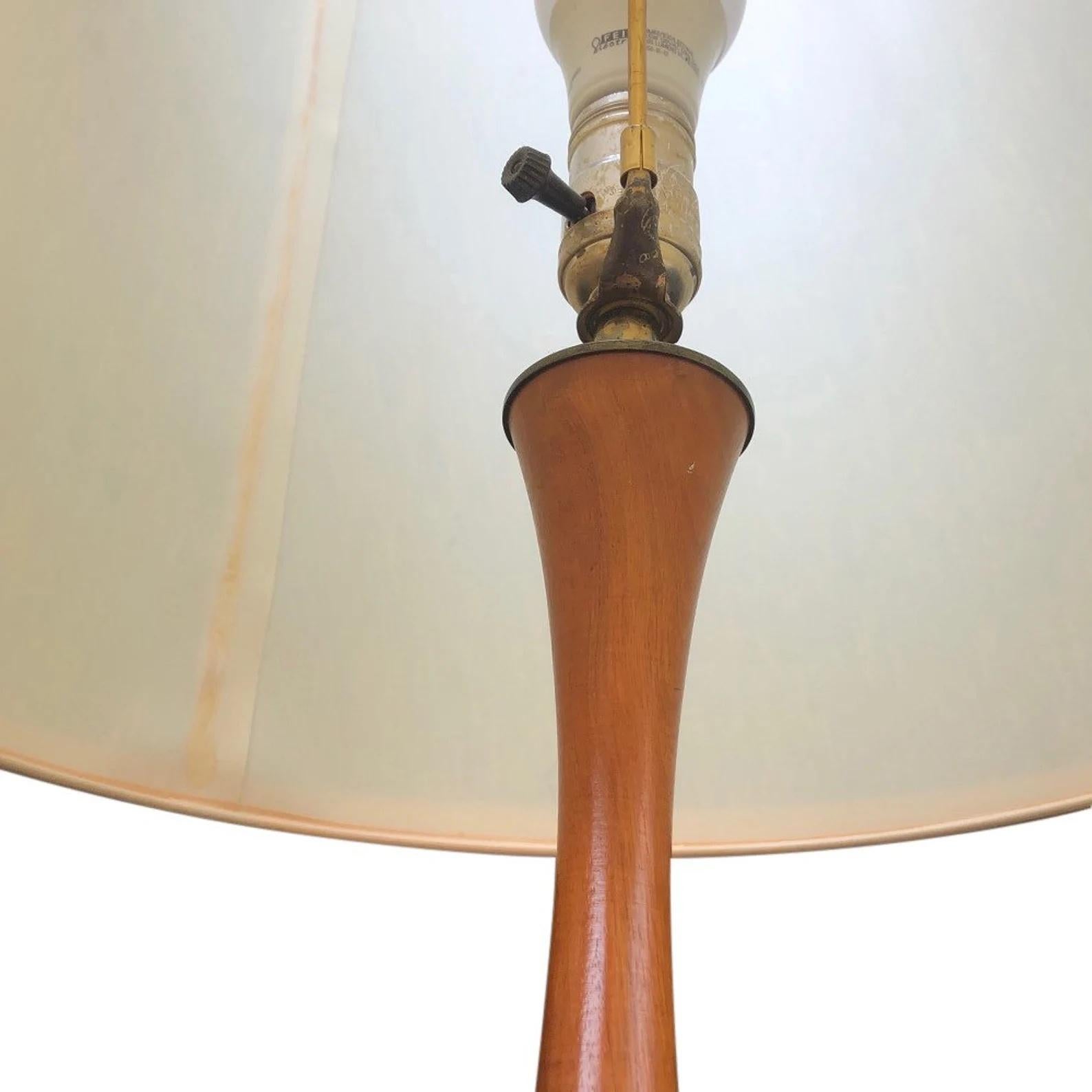 Mid-Century Modern Vintage Mid Century Danish Modern Sculptural Teak Table Lamps 'Pair'