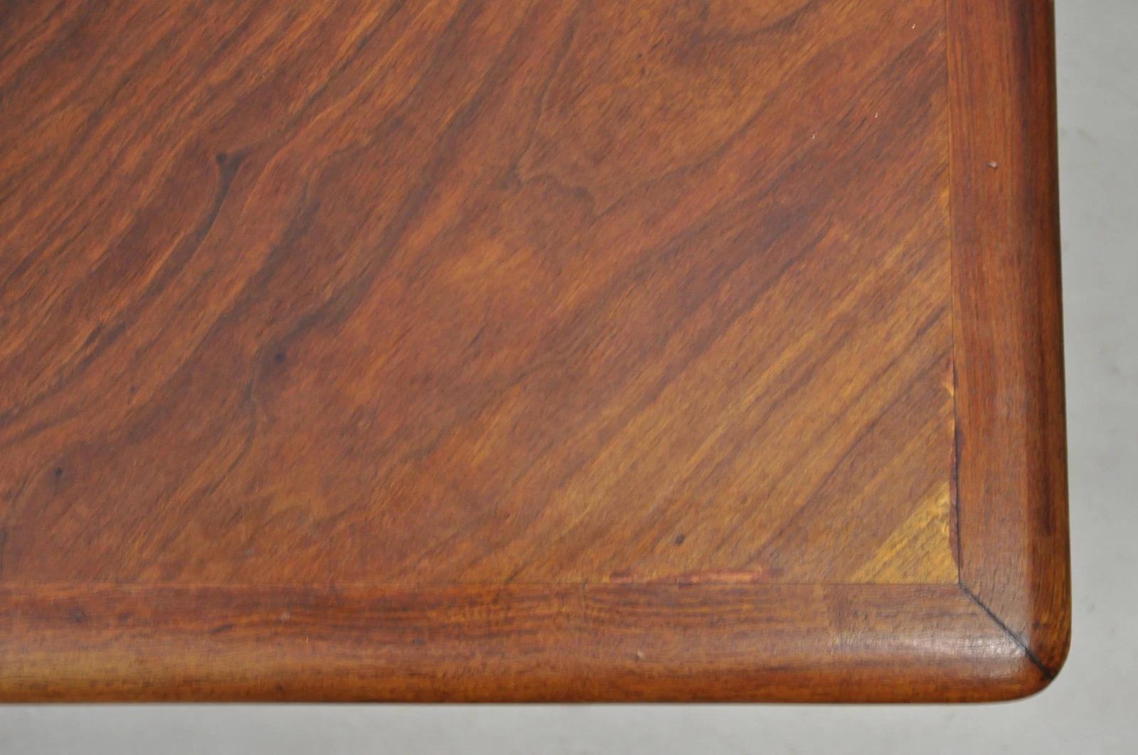 Vintage Mid Century Danish Modern Sculptural Walnut 1 Drawer Long Coffee Table For Sale 2