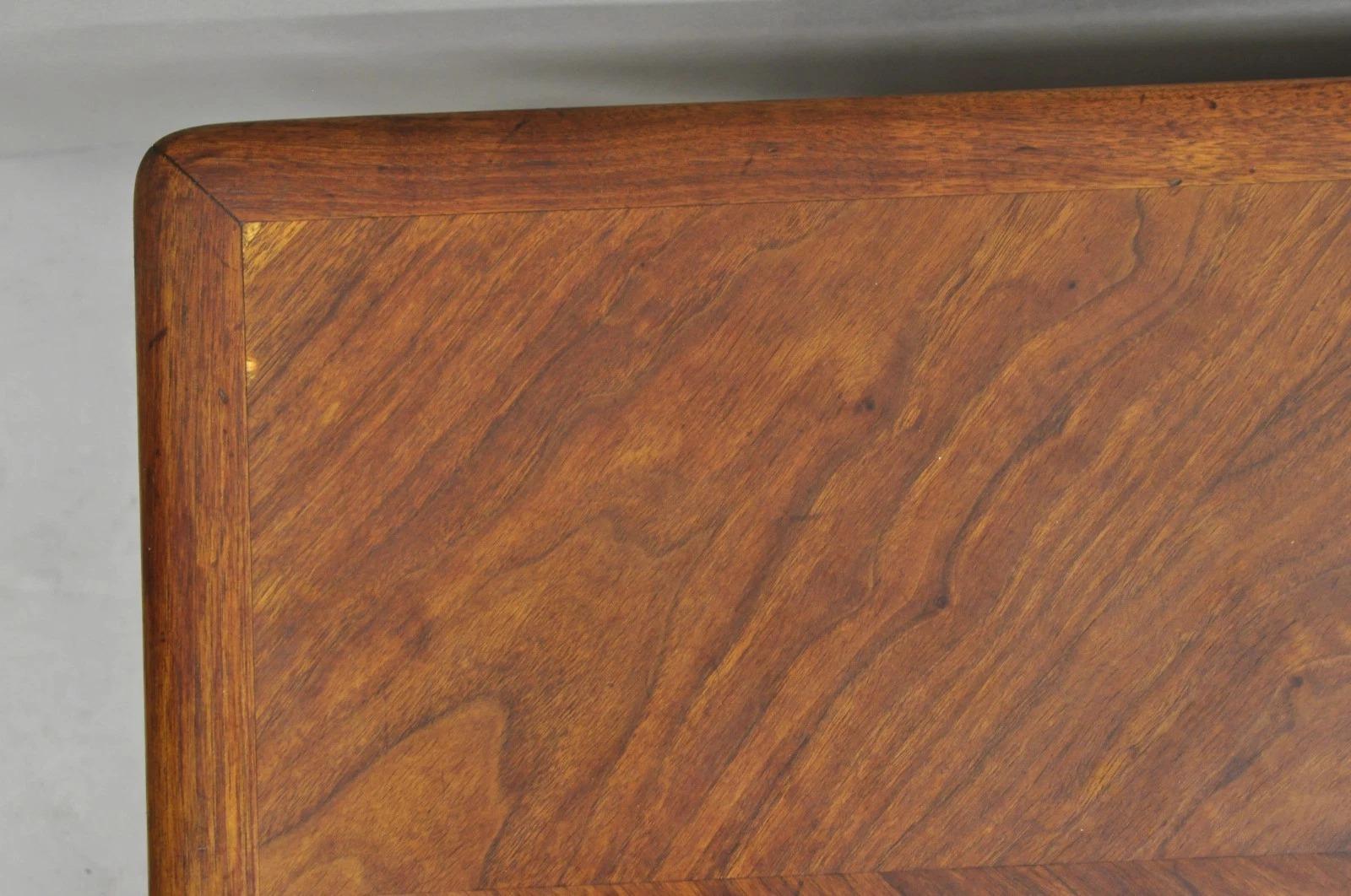 Vintage Mid Century Danish Modern Sculptural Walnut 1 Drawer Long Coffee Table For Sale 3