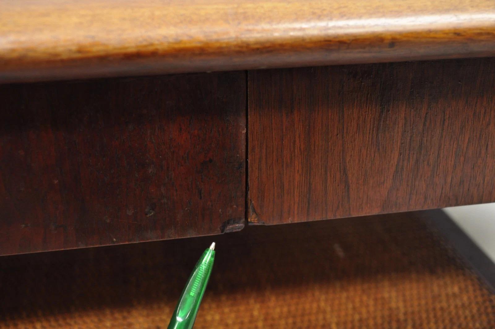 Vintage Mid Century Danish Modern Sculptural Walnut 1 Drawer Long Coffee Table For Sale 4