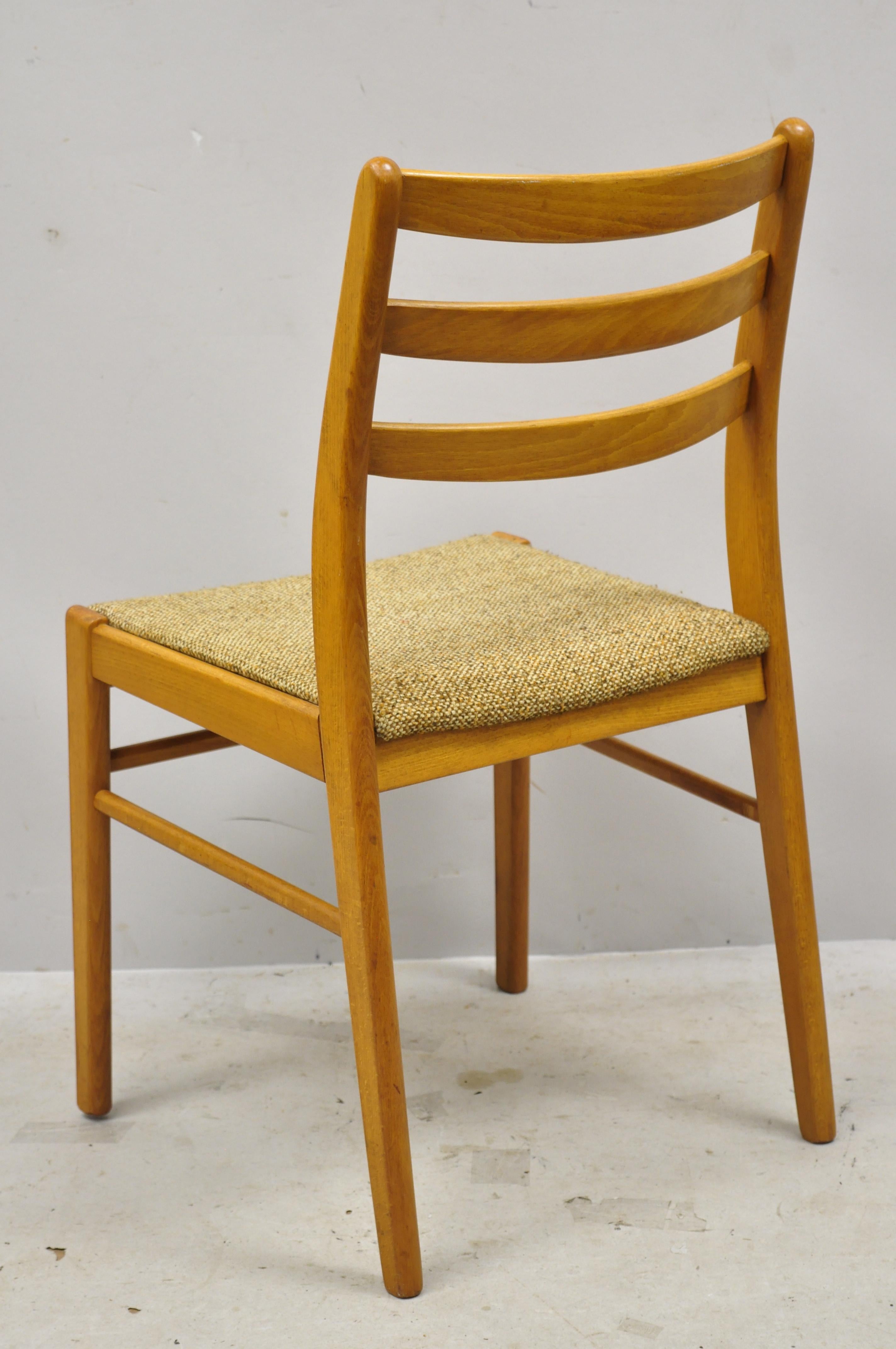 Vintage Midcentury Danish Modern Teak Ladderback Dining Room Chairs, Set of 4 4