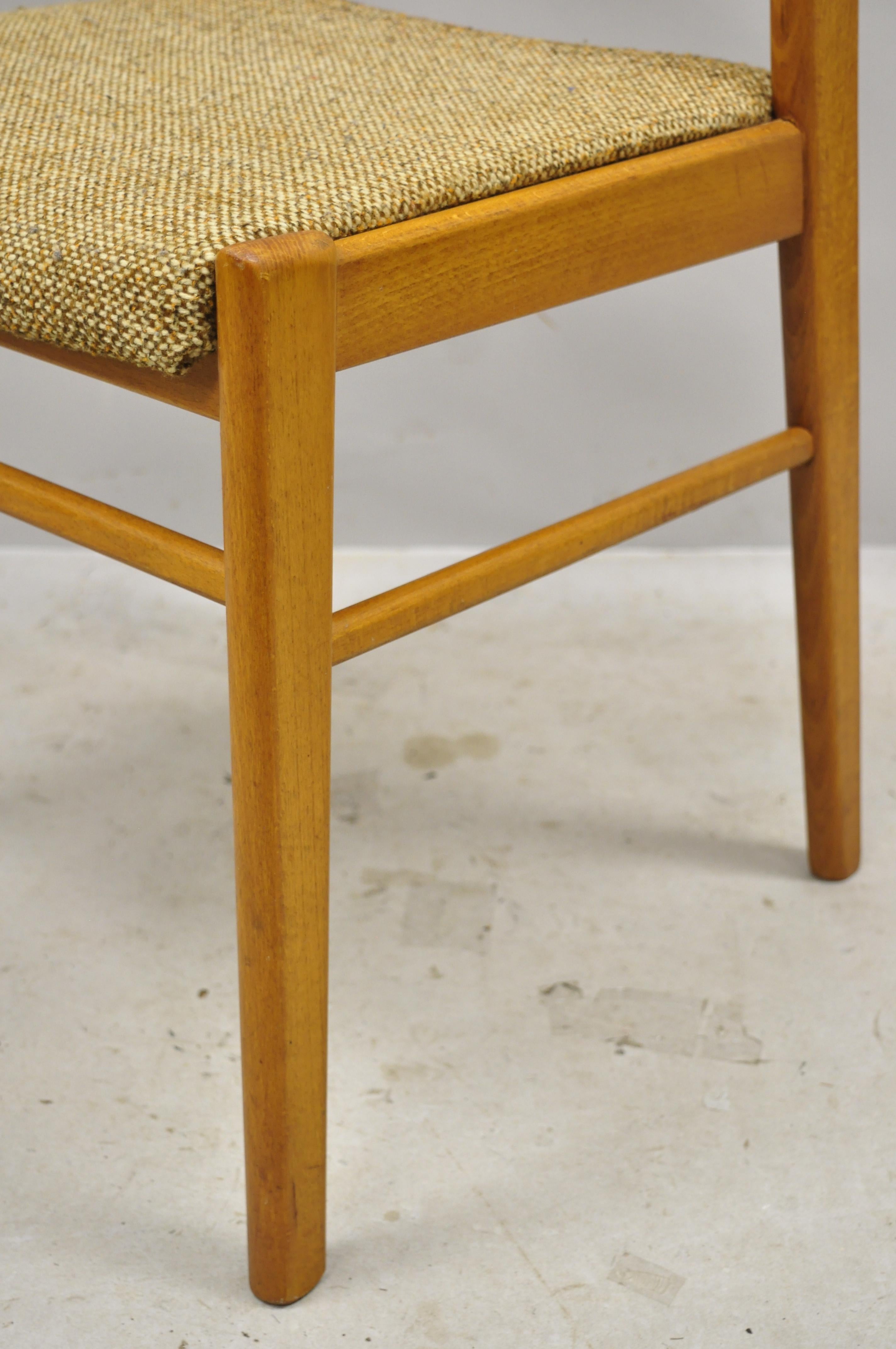 20th Century Vintage Midcentury Danish Modern Teak Ladderback Dining Room Chairs, Set of 4 For Sale