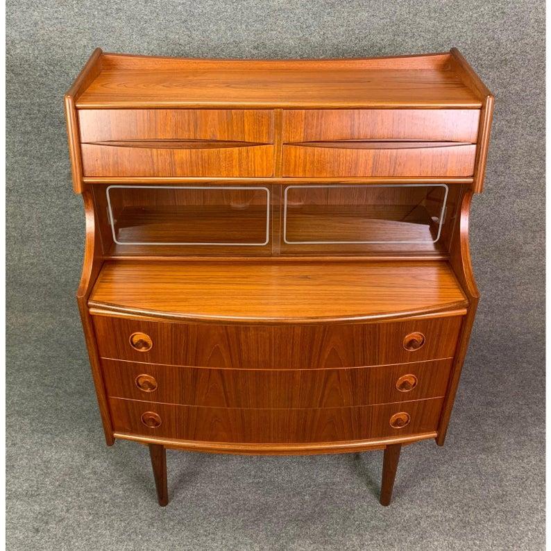 Scandinavian Modern Vintage Midcentury Danish Modern Teak Secretary Desk Attributed to Arne Vodder