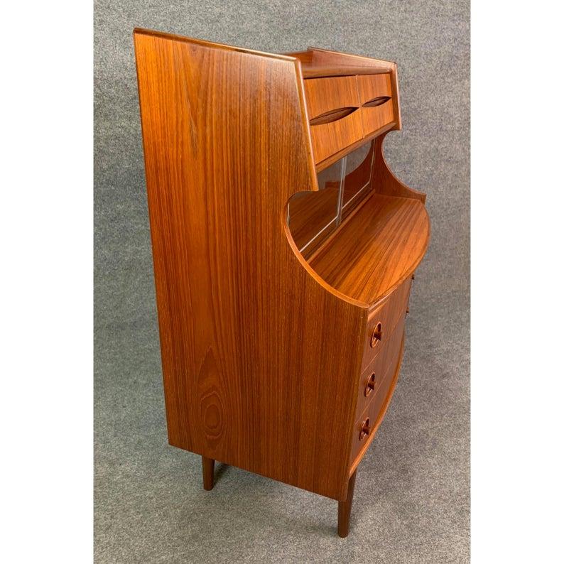 Mid-20th Century Vintage Midcentury Danish Modern Teak Secretary Desk Attributed to Arne Vodder