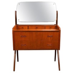 Vintage Midcentury Danish Modern Teak Vanity Dresser