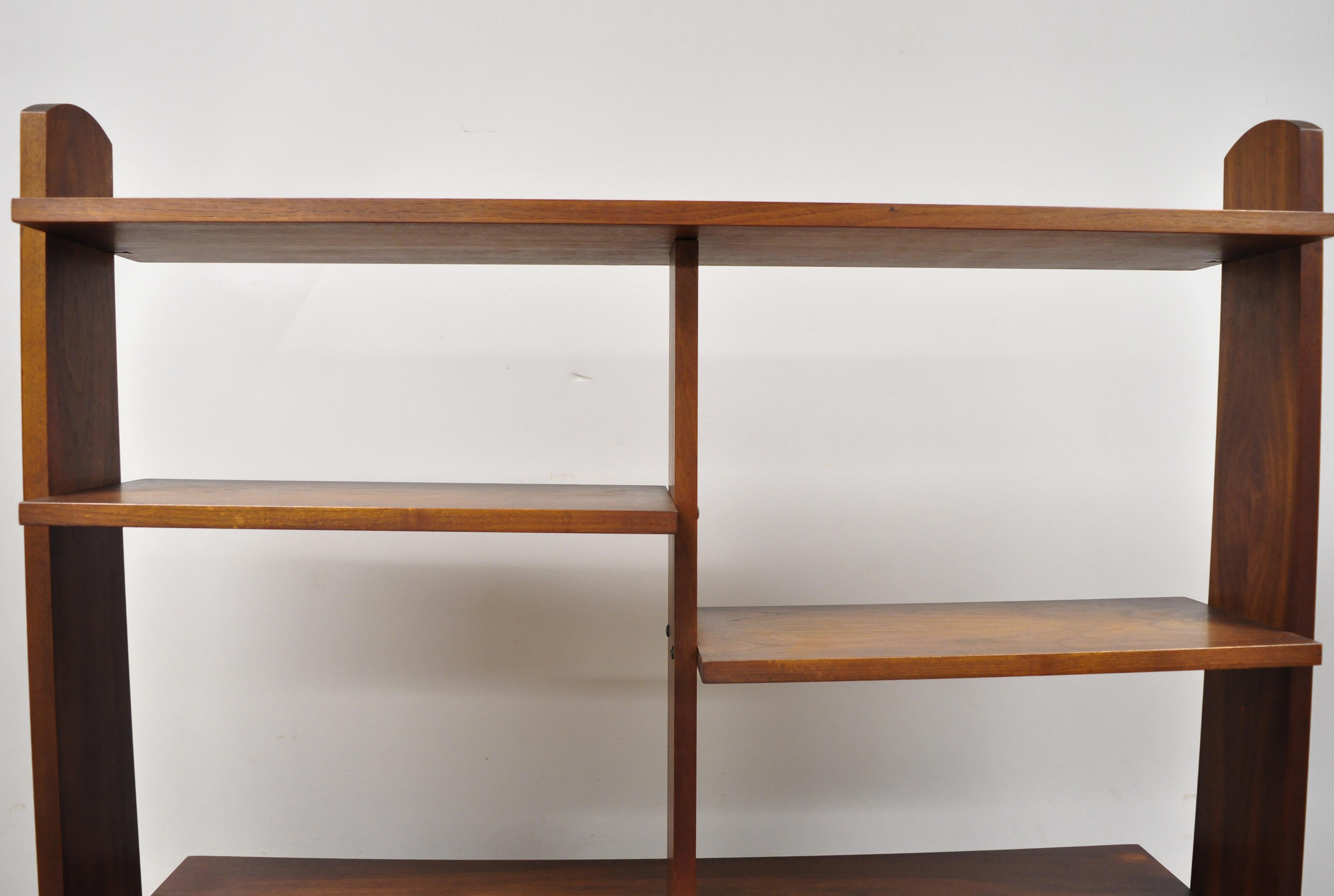 Vintage Midcentury Danish Modern Teak Wall Unit Desk Bookcase Display Cabinet 1