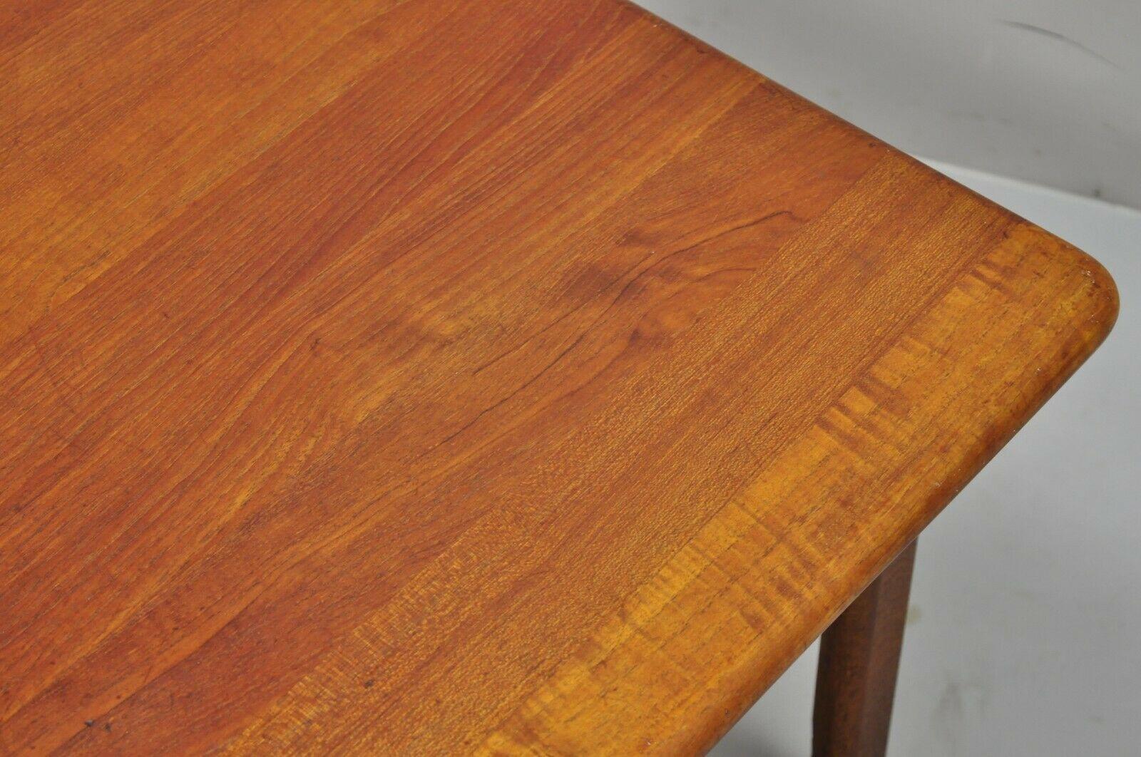 Vintage Mid Century Danish Modern Teak Wood Square Side End Table For Sale 5