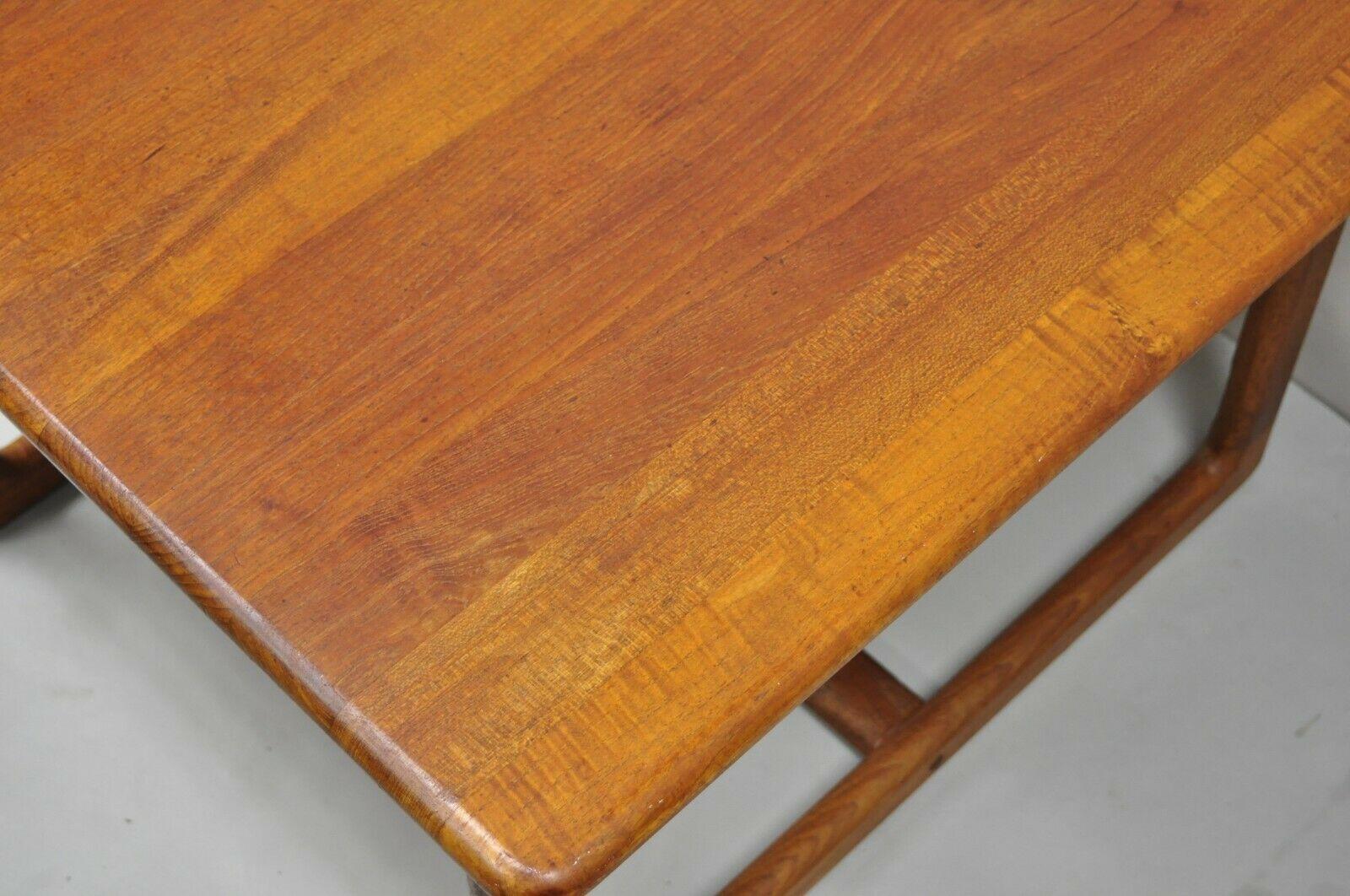 Vintage Mid Century Danish Modern Teak Wood Square Side End Table For Sale 2