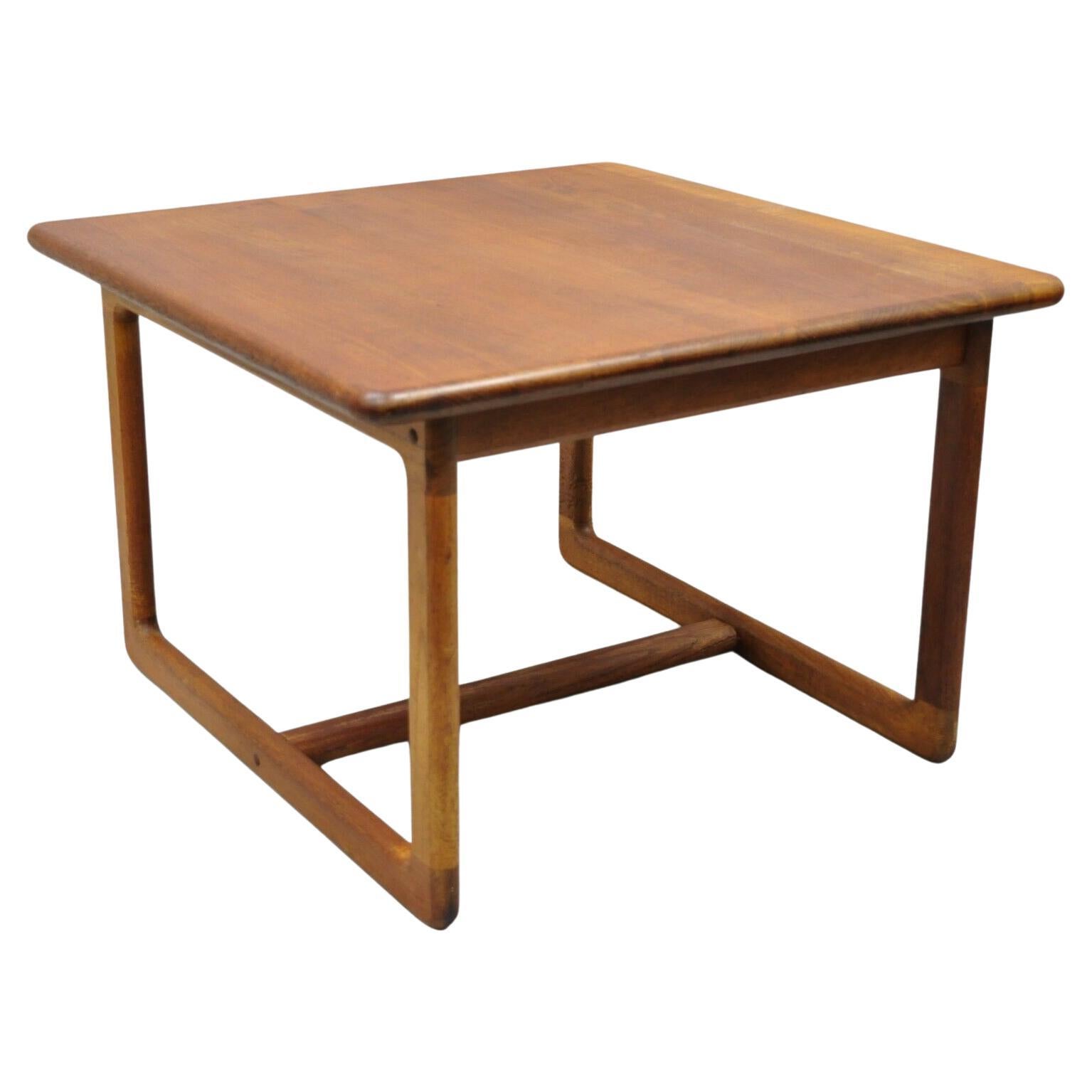 Vintage Mid Century Danish Modern Teak Wood Square Side End Table For Sale