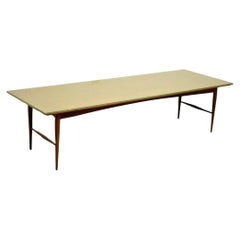 Vintage Mid Century Danish Modern Walnut 60" Long Sleek Coffee Table