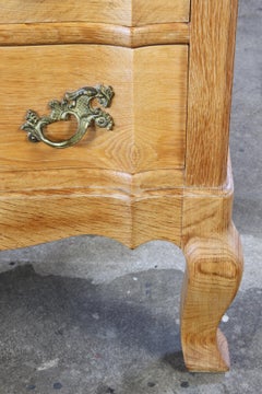 Commode danoise vintage du milieu du siècle en chêne de style baroque/rococo