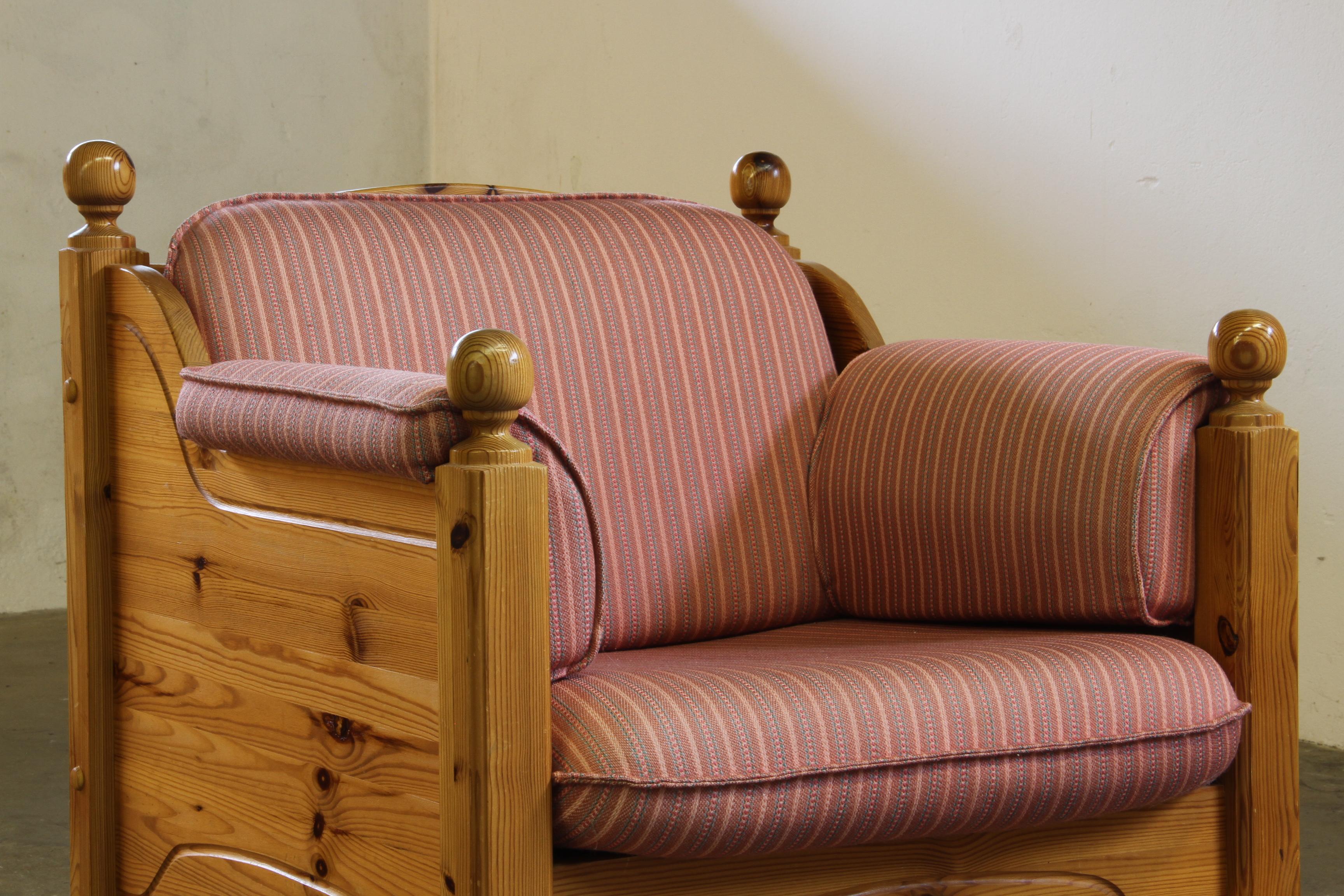 Vintage Mid-Century Danish Pine Lounge Chair, 1970er Jahre im Angebot 6
