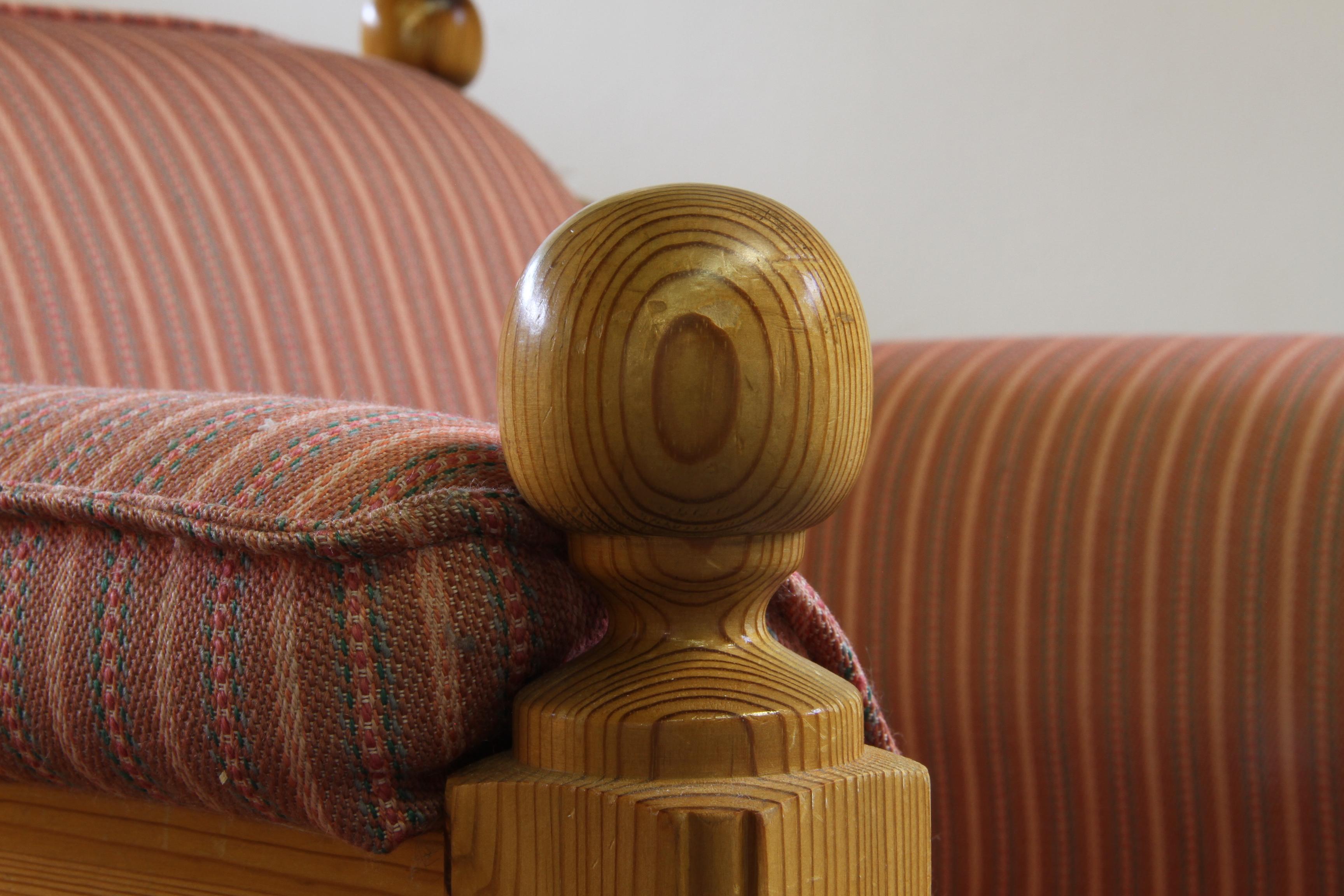 Vintage Mid-Century Danish Pine Lounge Chair, 1970er Jahre im Angebot 7