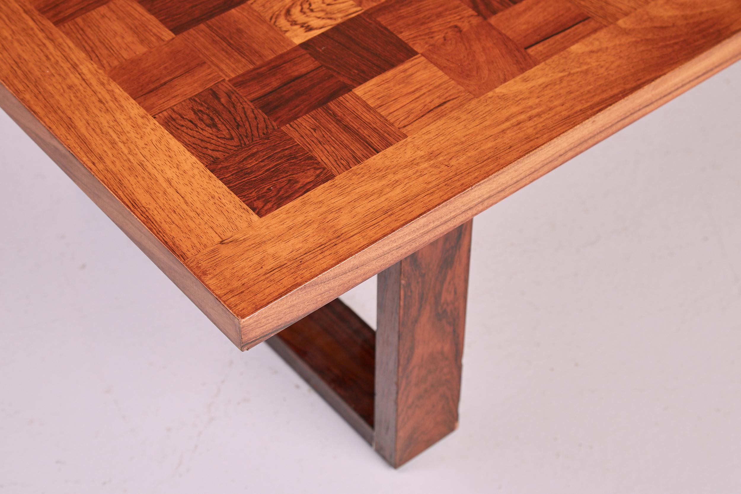 Mid-Century Modern Vintage Mid Century Danish Rosewood Checkerboard Coffee Table for Cado