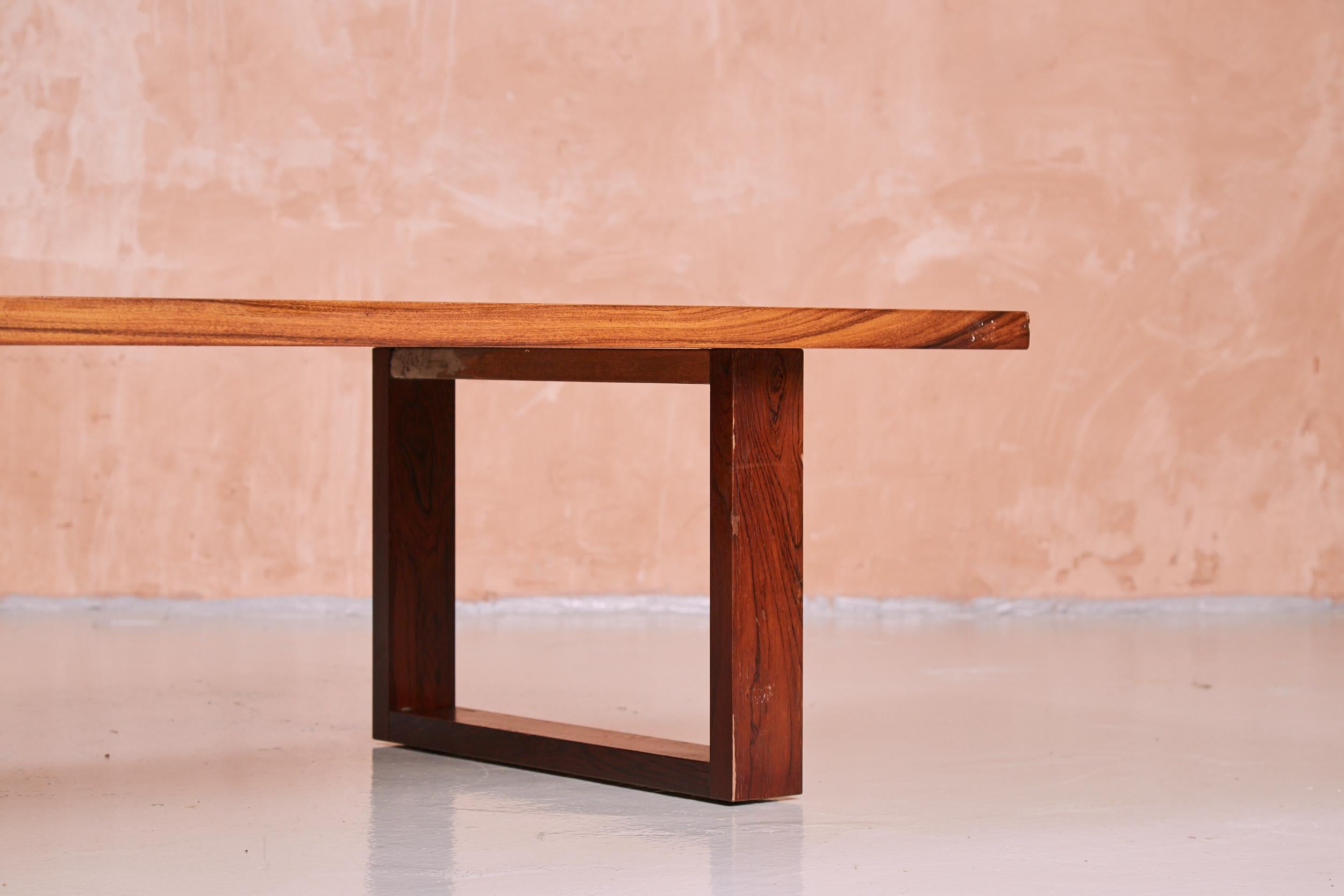 Lacquered Vintage Mid Century Danish Rosewood Checkerboard Coffee Table for Cado