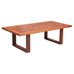 Vintage Mid Century Danish Rosewood Checkerboard Coffee Table for Cado