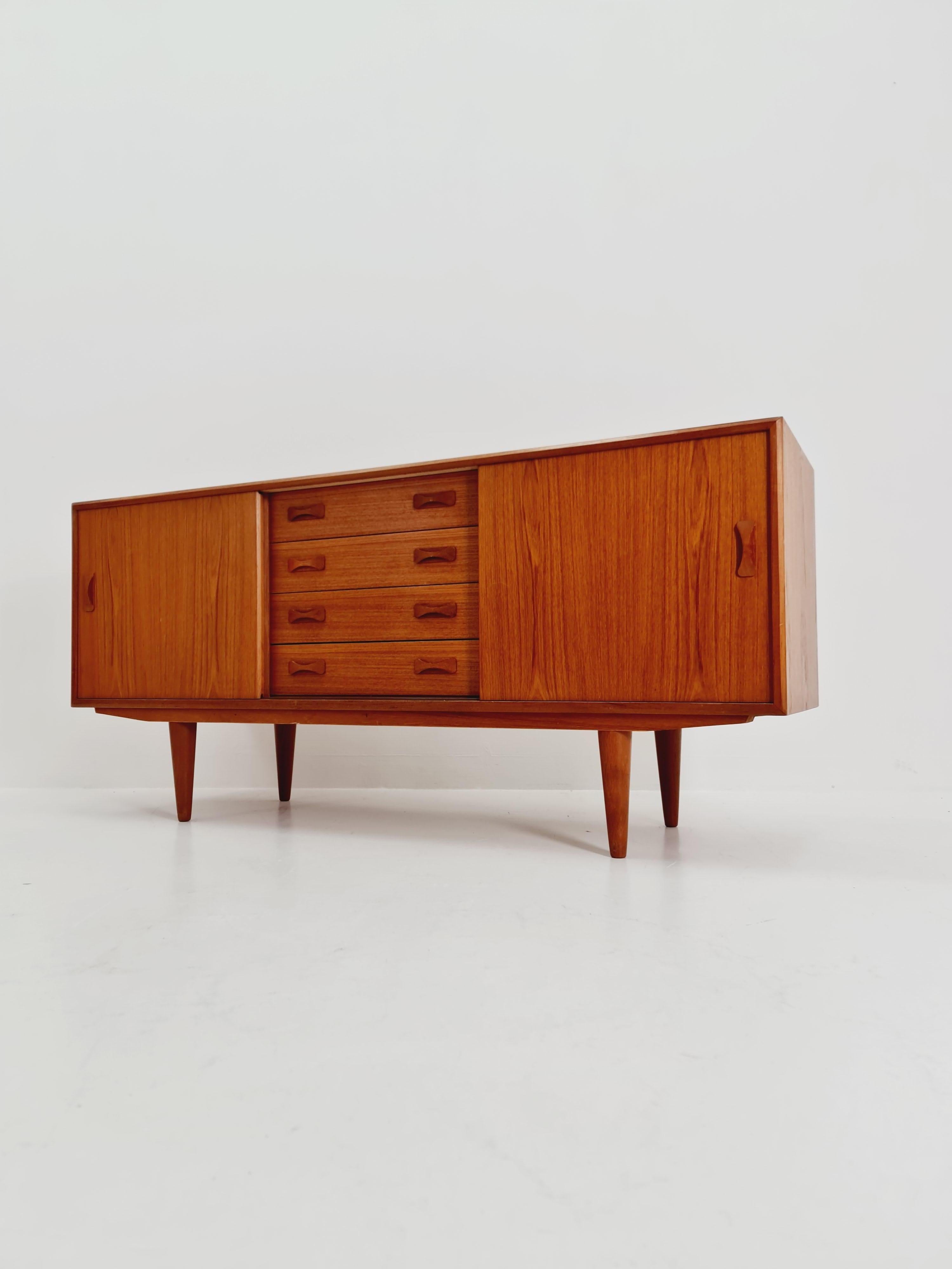 Teak Vintage Mid century Danish Sideboard by Clausen & Son , Denmark, 1960s