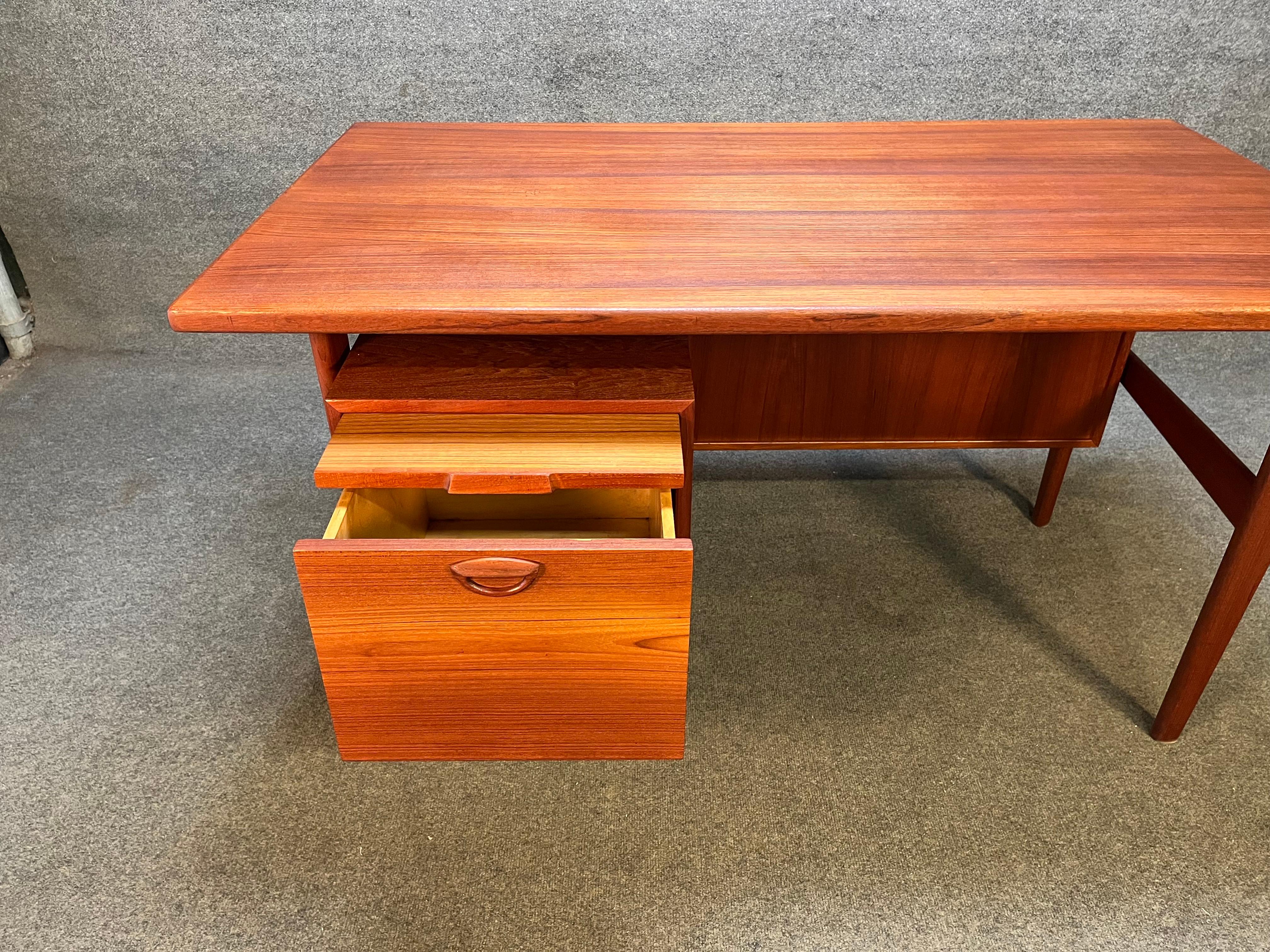 Mid-Century Modern Vintage Mid Century Danish Teak Desk by Kai Kristiansen For Sale