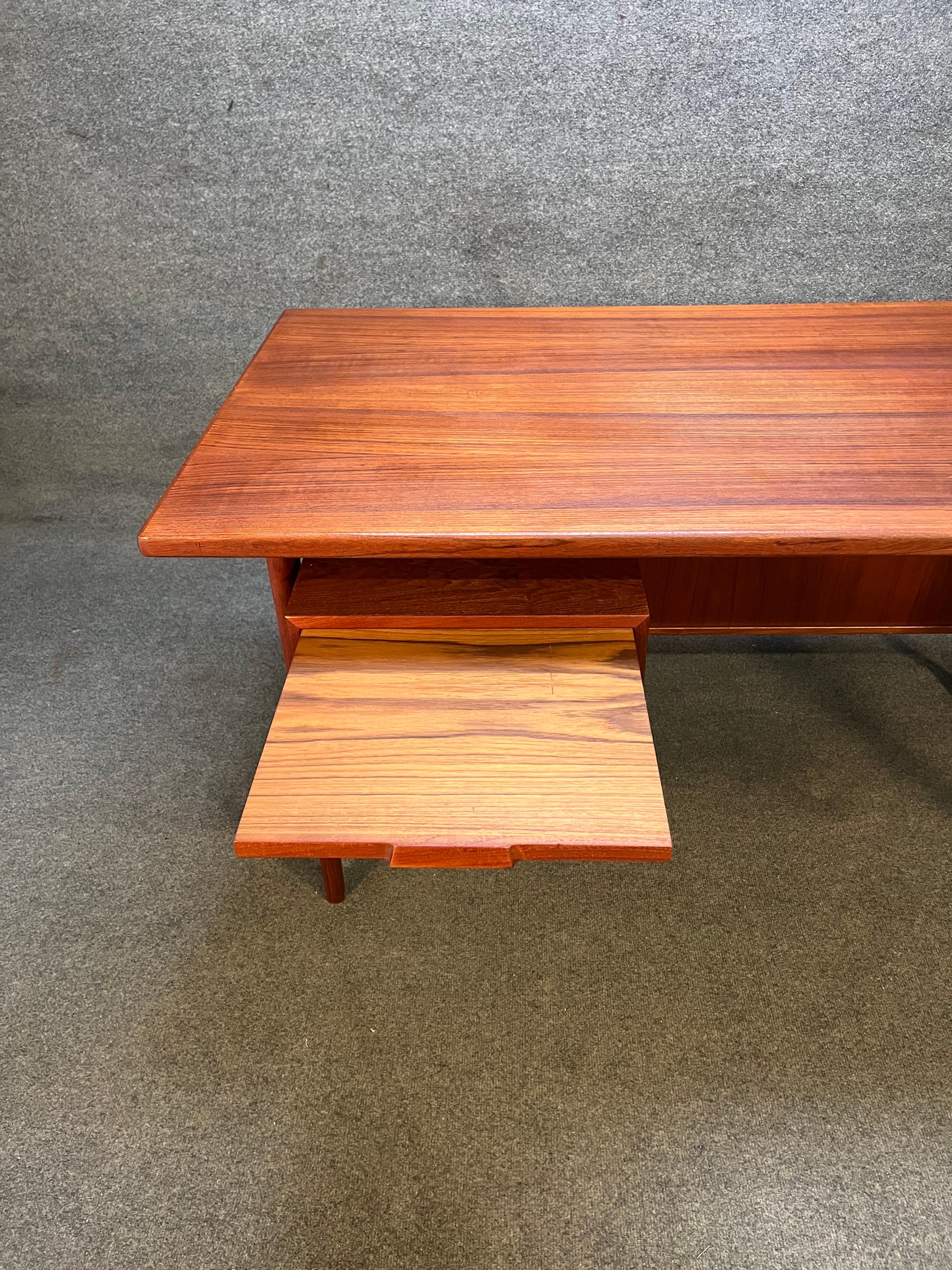 Woodwork Vintage Mid Century Danish Teak Desk by Kai Kristiansen For Sale