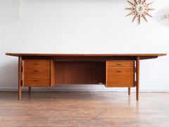 Vintage Mid Century Danish Teak Executive Desk Model No. 207b by Arner Vodder