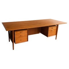 Vintage Mid Century Danish Teak Executive Desk Model No. 207b by Arner Vodder