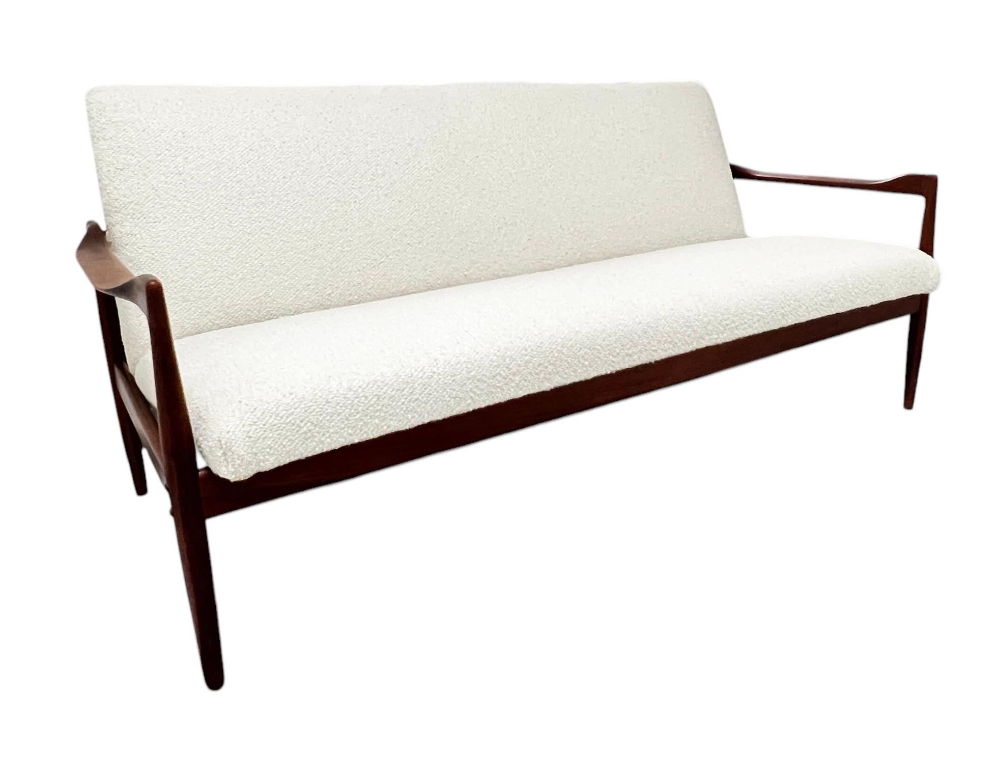 Vintage Mid-Century Danish Teakwood Sofa In Good Condition For Sale In New York, NY