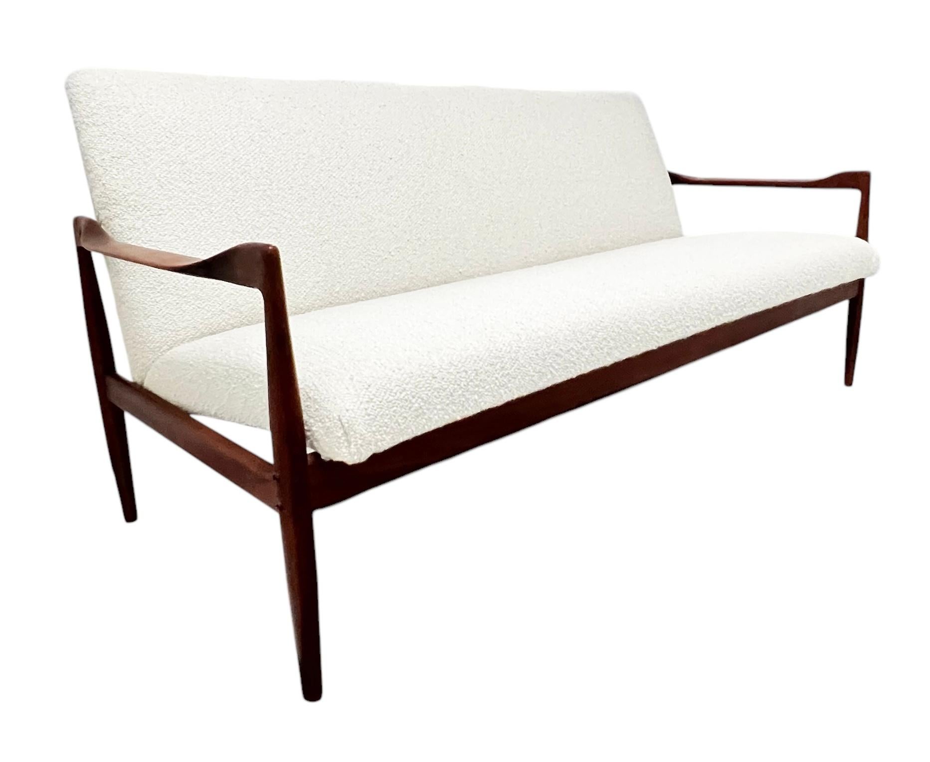 20th Century Vintage Mid-Century Danish Teakwood Sofa For Sale
