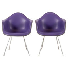 Vintage Mid Century DAX Purple Lounge Chairs by Eames for Herman Miller