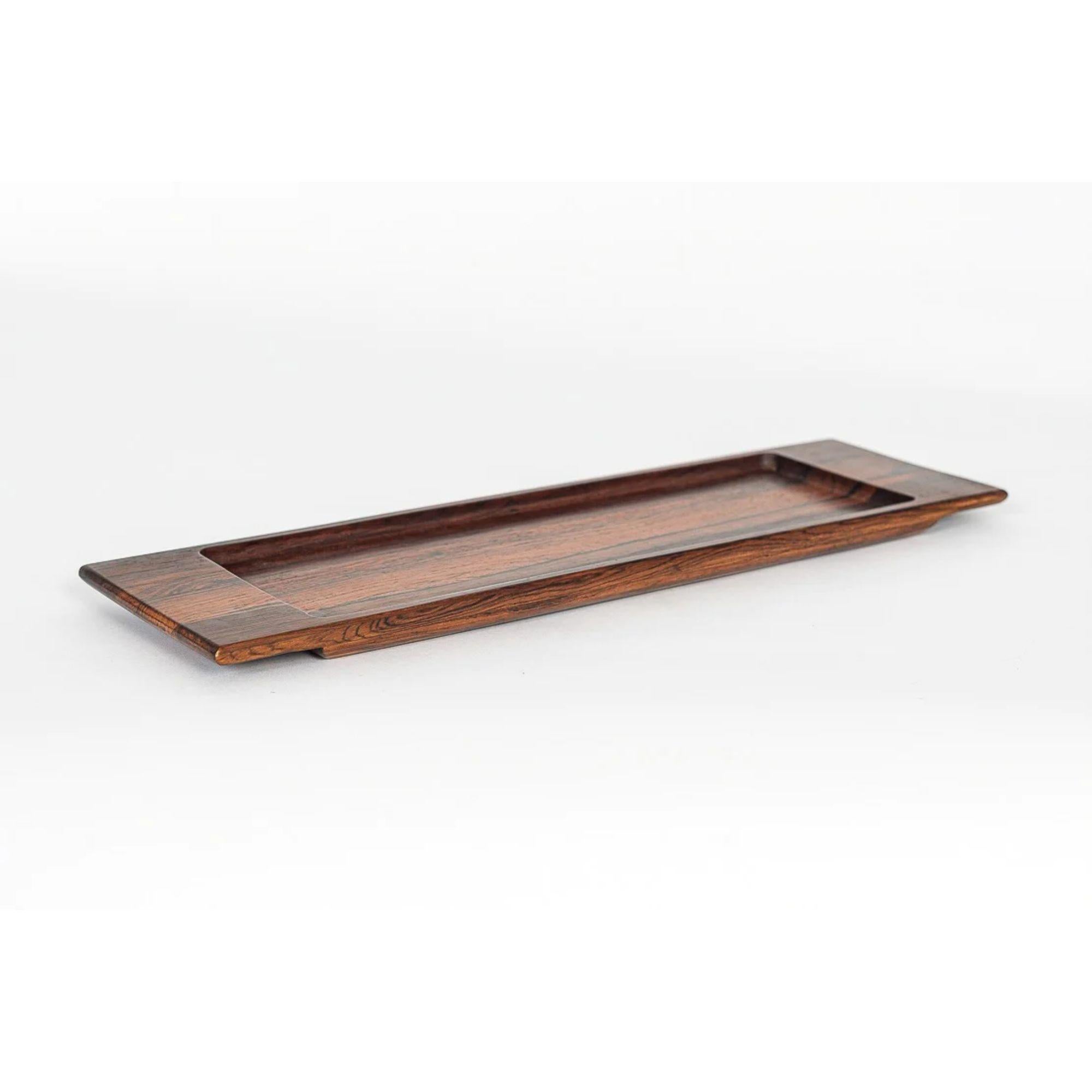 Brazilian Vintage Midcentury Decorative Tray in Rosewood by Jean Gillon, 1960s