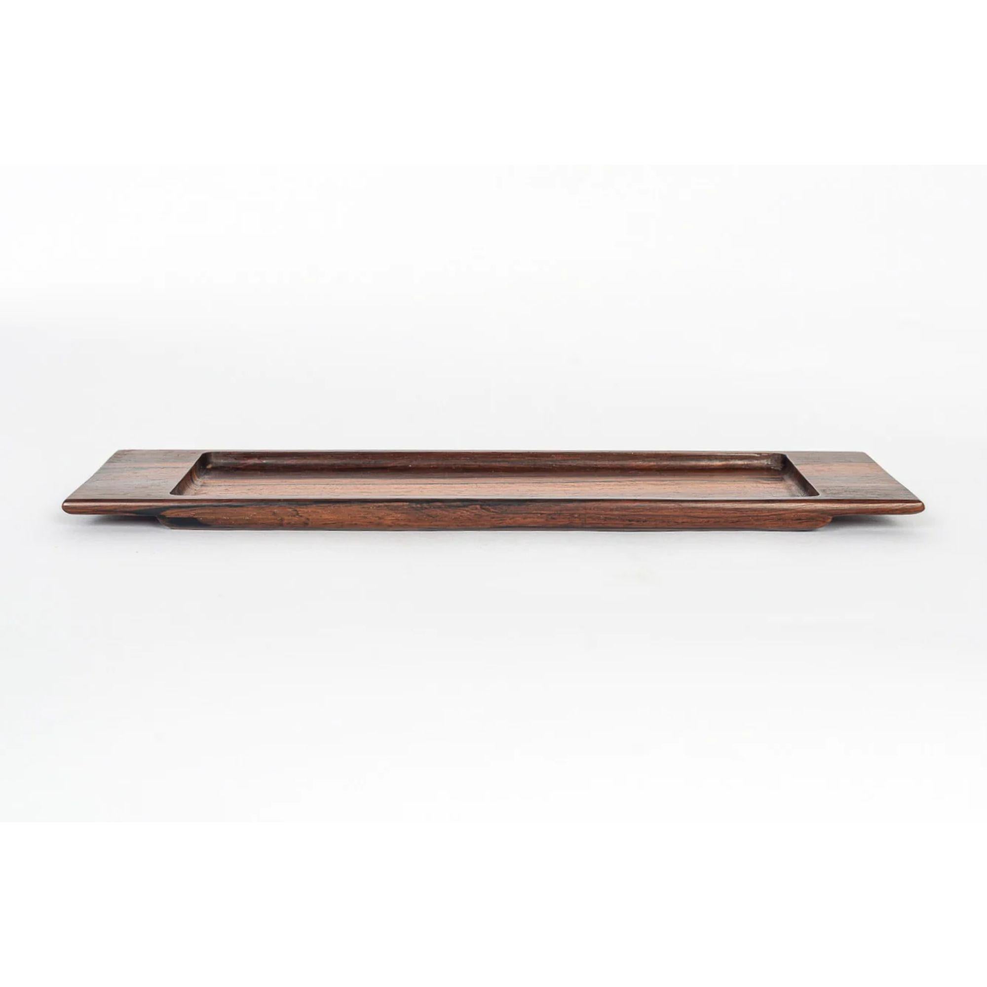 Vintage Midcentury Decorative Tray in Rosewood by Jean Gillon, 1960s In Good Condition In Detroit, MI