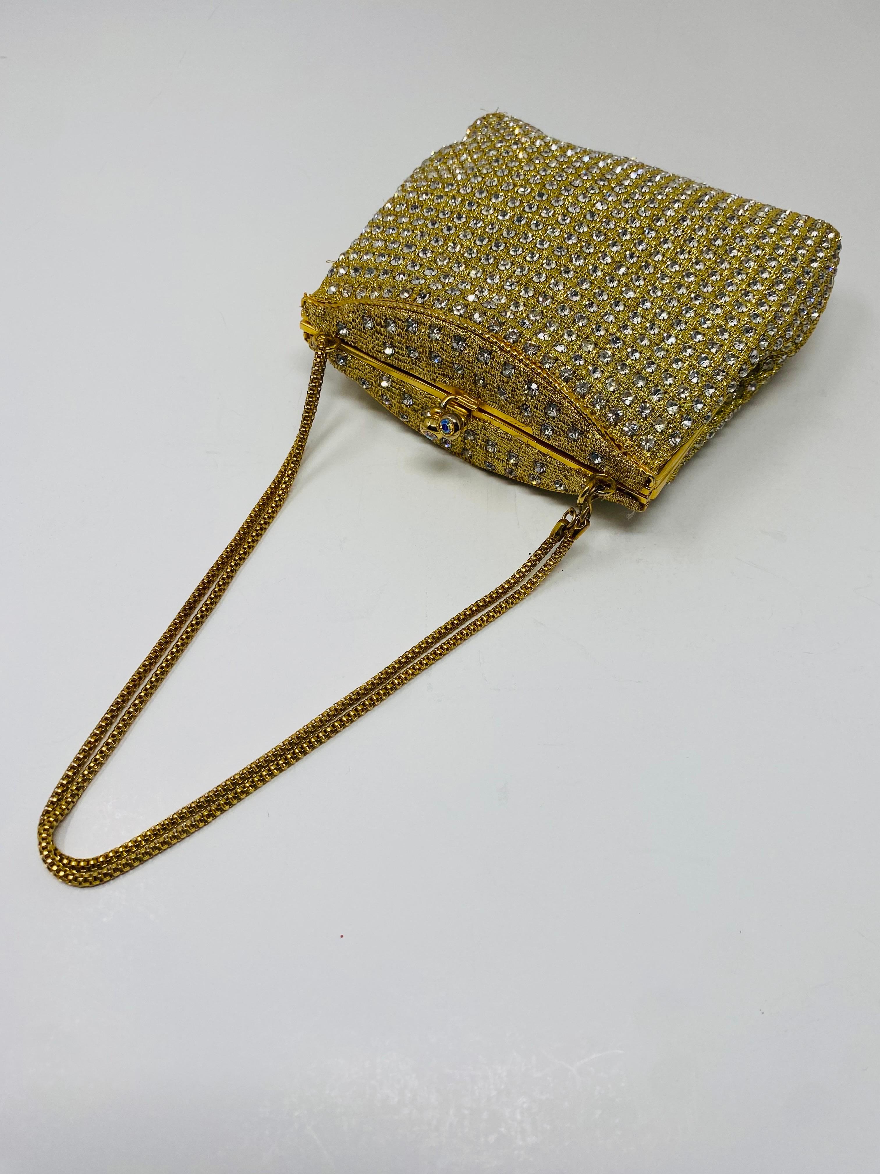 Fait main Sac de soirée vintage à diamants du milieu du siècle dernier en vente