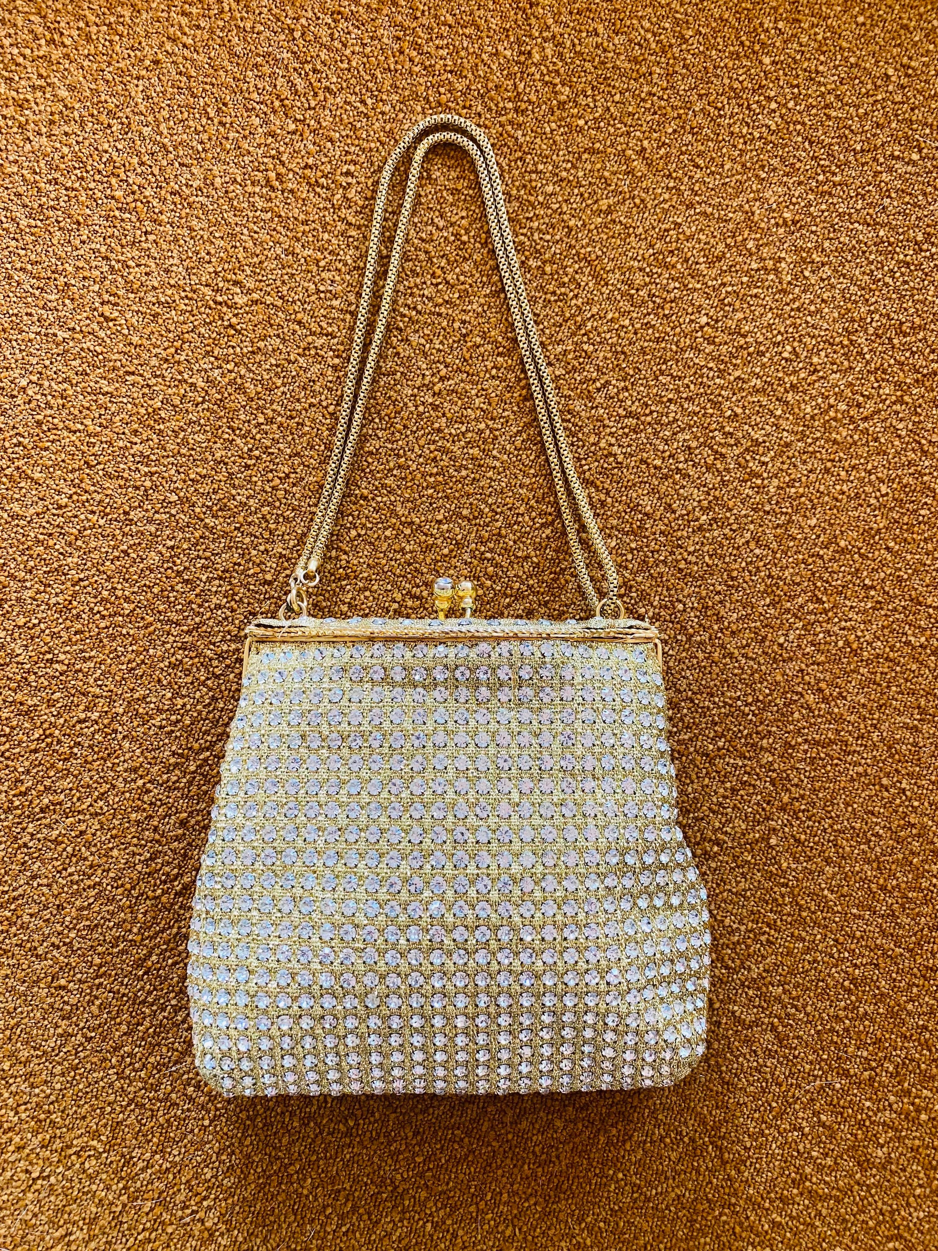 Sac de soirée vintage à diamants du milieu du siècle dernier en vente 1