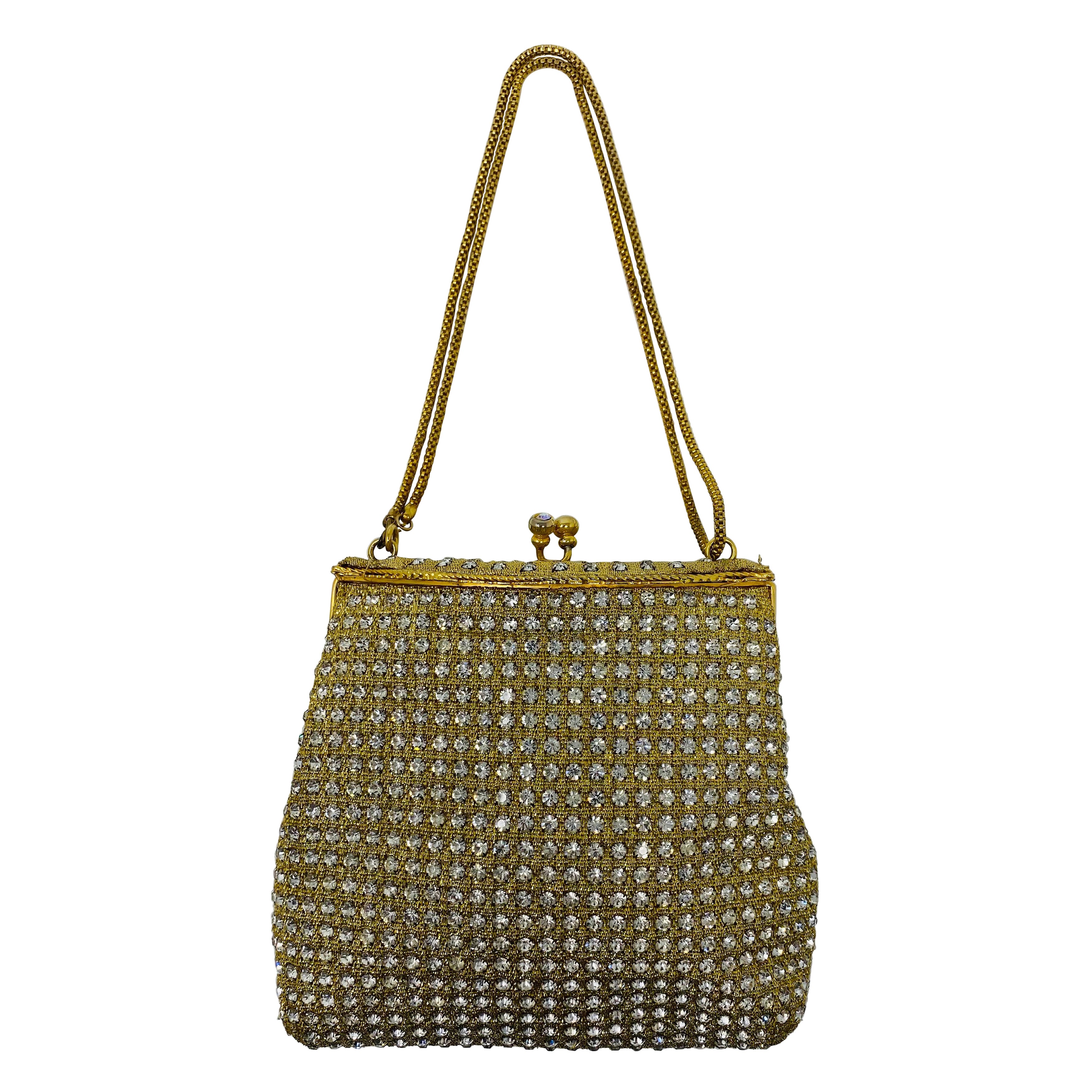 Borsa da sera vintage con diamanti della metà del secolo scorso