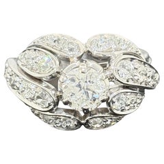 Vintage Mid-Century Diamond Cocktail Ring ~2.52ctw 18k White Gold