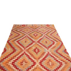Goldener, gelber und roter Woll-Kelim-Teppich von Teppich & Kelim von Rug & Kilim, Mid-Century