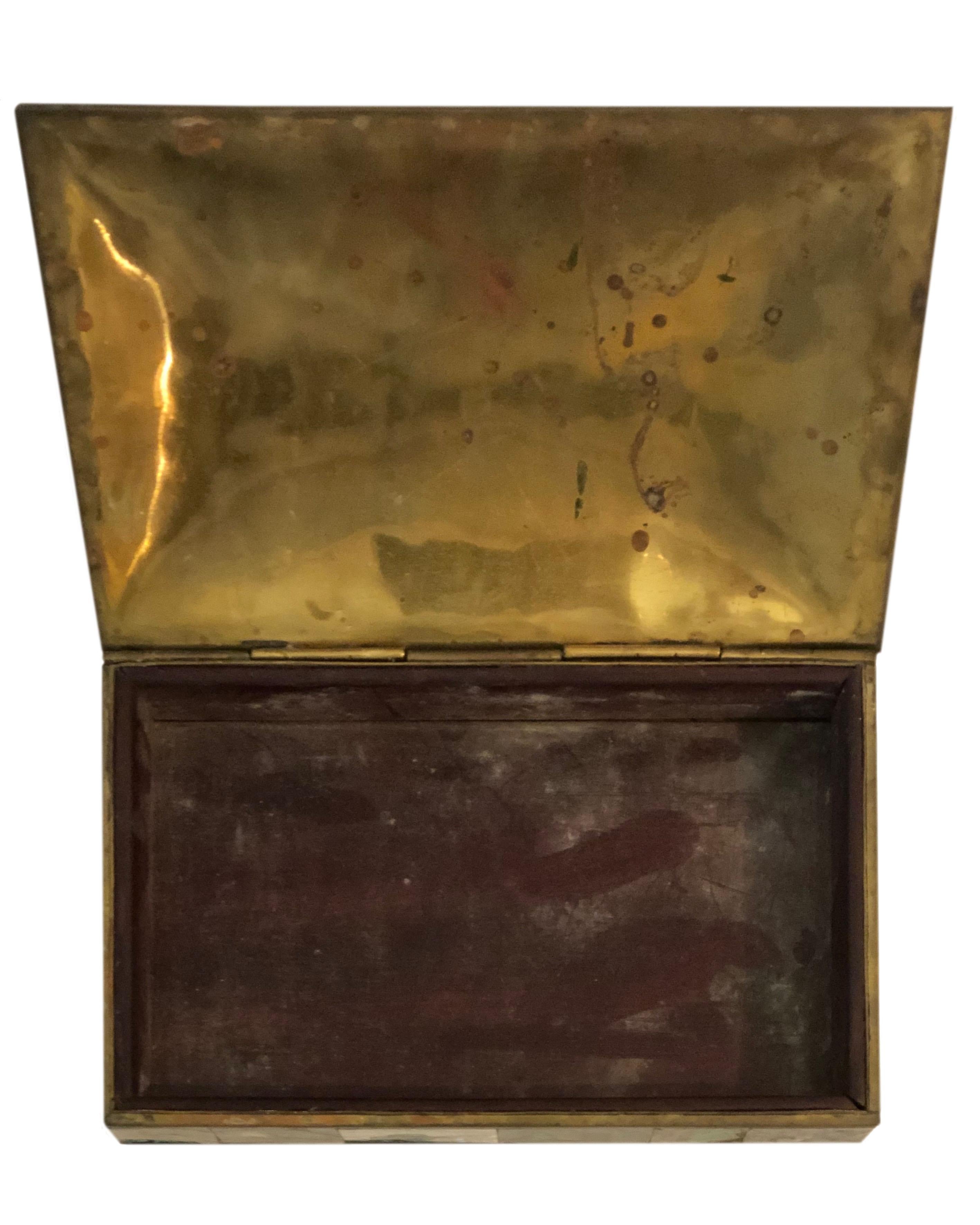 Mid-Century Modern Boîte en ormeau bombée vintage du milieu du siècle dernier en vente