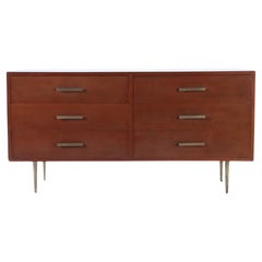 Vintage Mid-Century Dresser with Bronze Details, c. 1970's