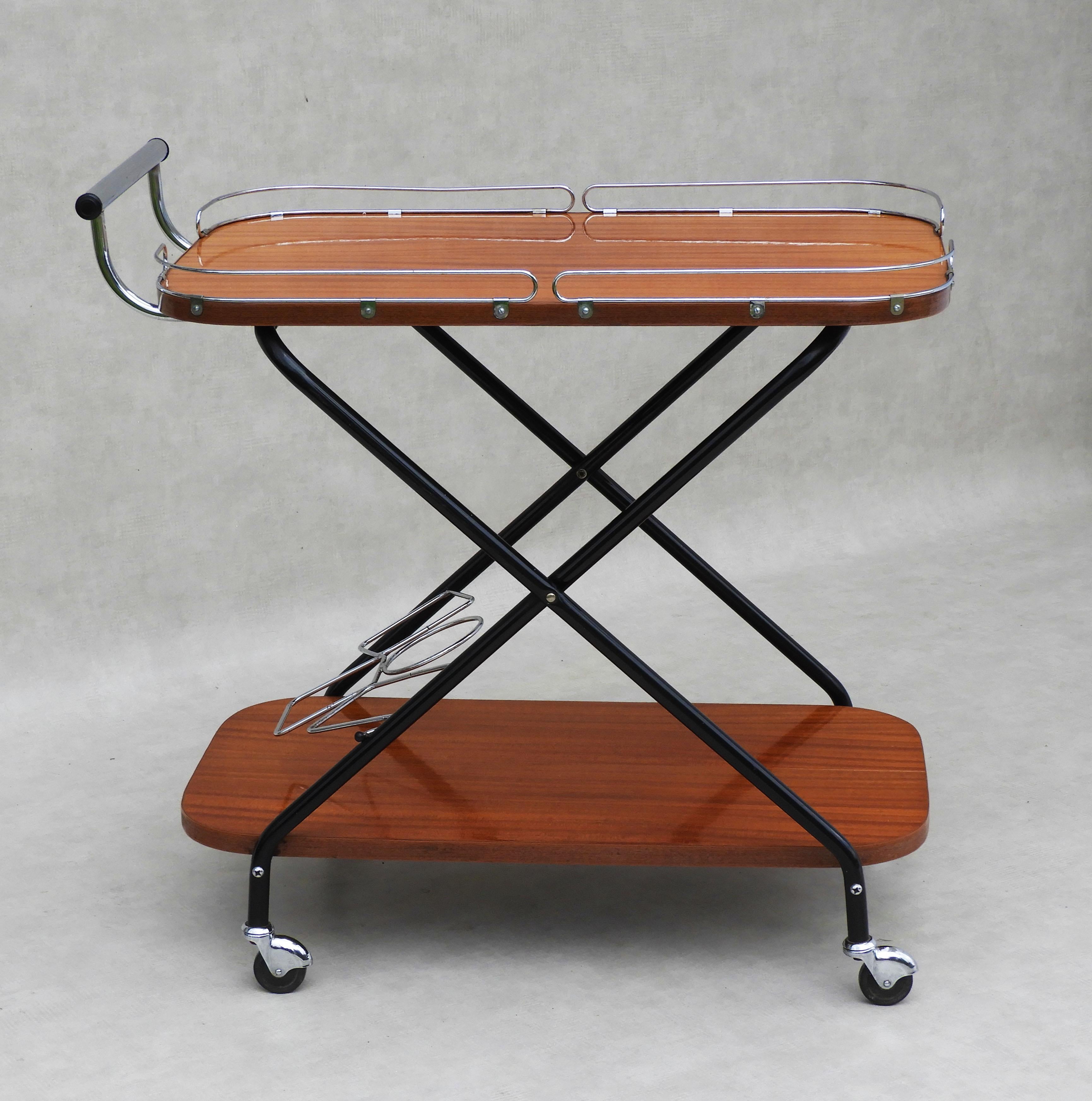 European Vintage Mid Century Drinks Trolley Bar Cart 1960s France